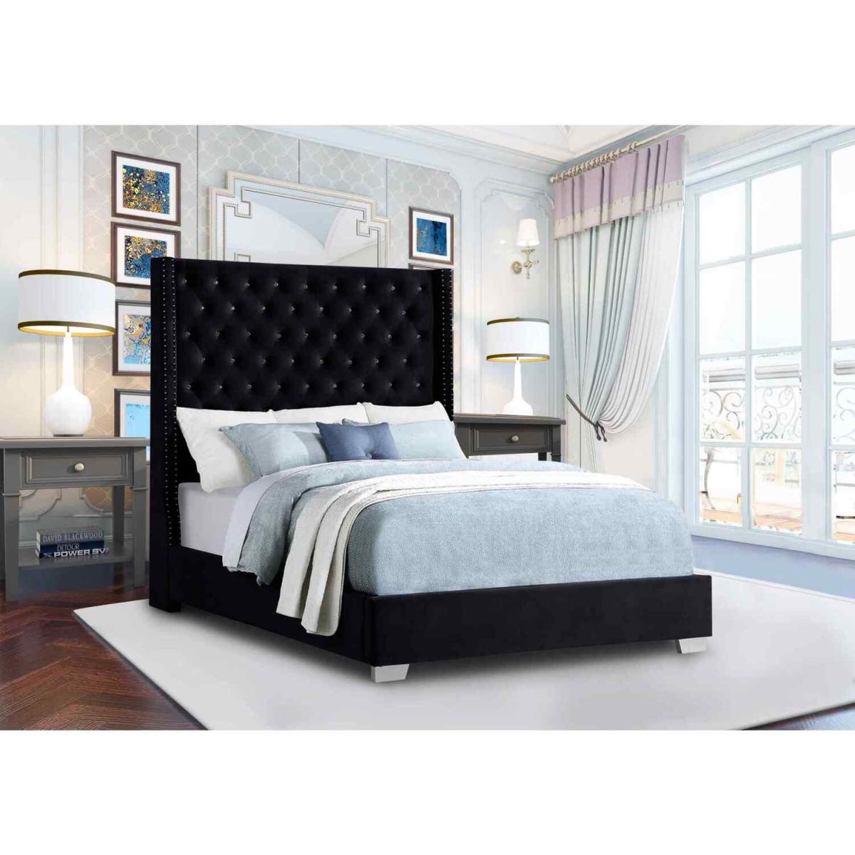 Noah Upholstered Plush Velvet Bed Frame - Grey / Single – image 5