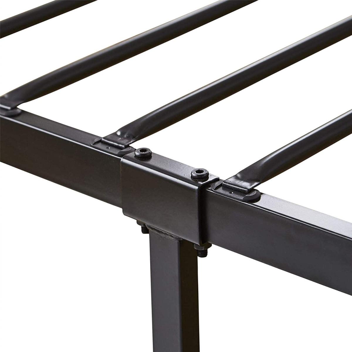 Single Extra Strong Metal Bed Frame with Rounded Head In Black - Black – image 3