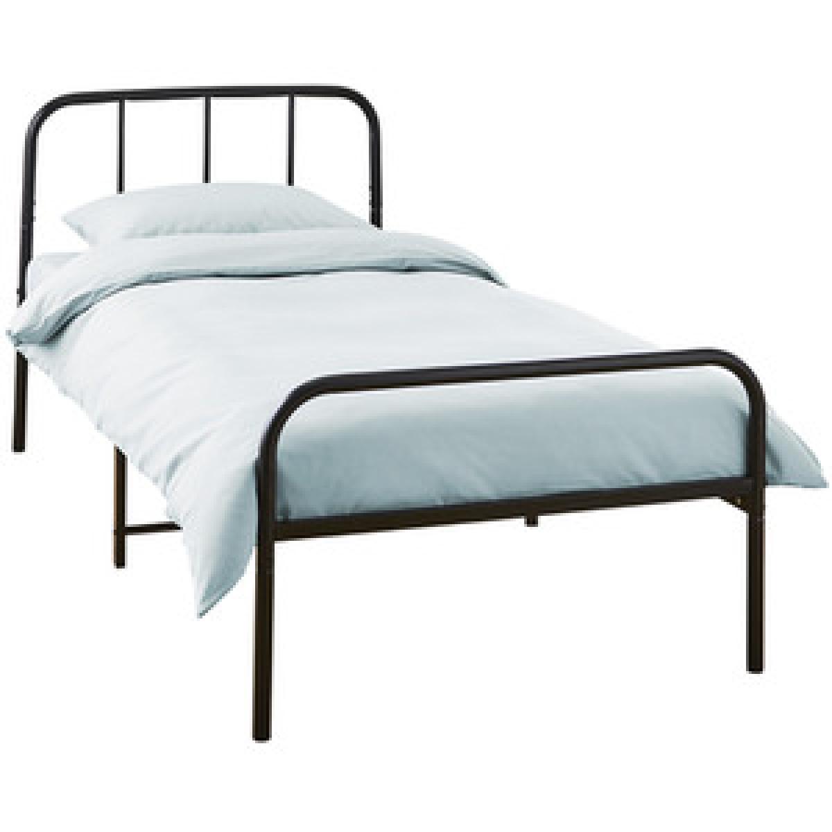Single Extra Strong Metal Bed Frame with Rounded Head In Black - Black – image 4