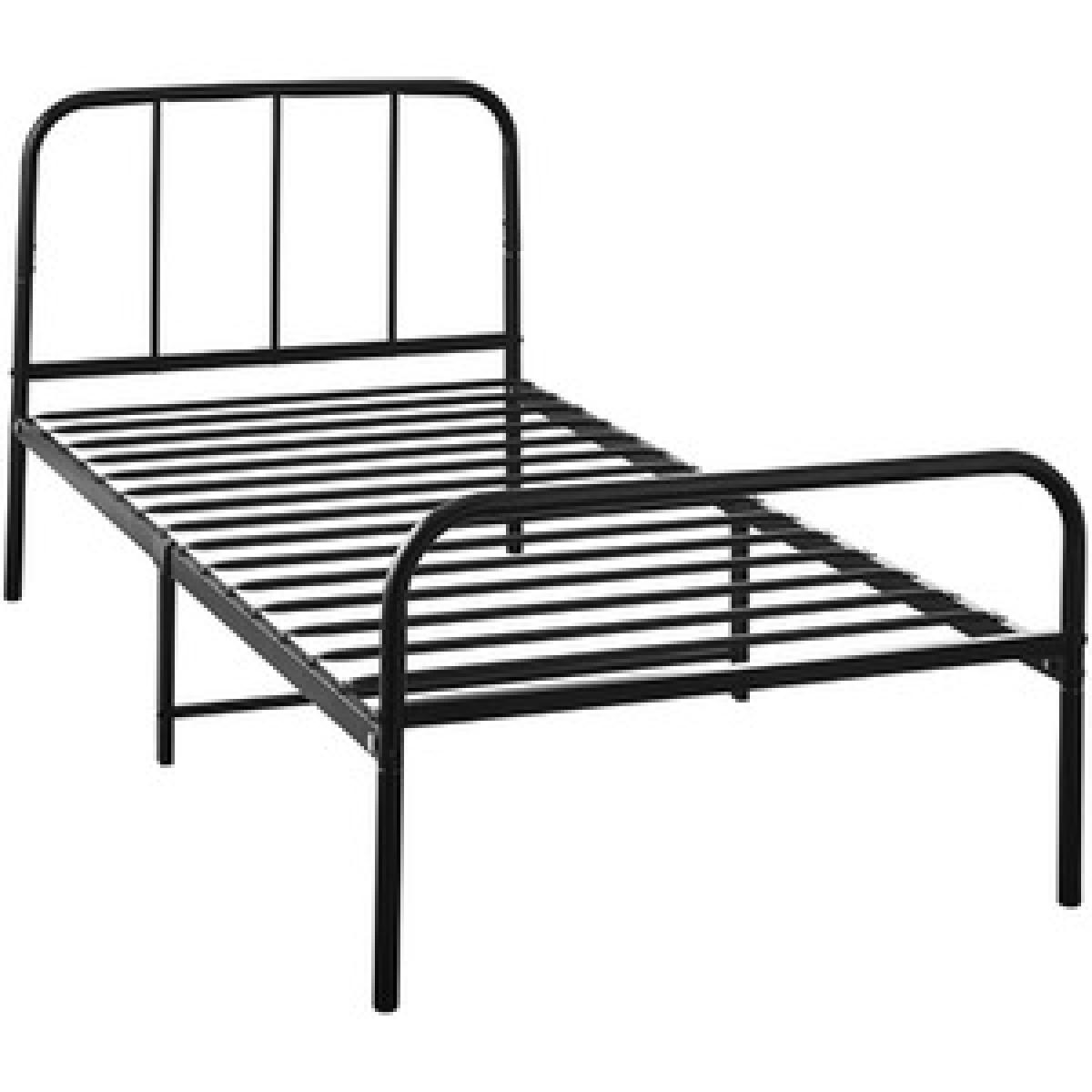 Single Extra Strong Metal Bed Frame with Rounded Head In Black - Black – image 5