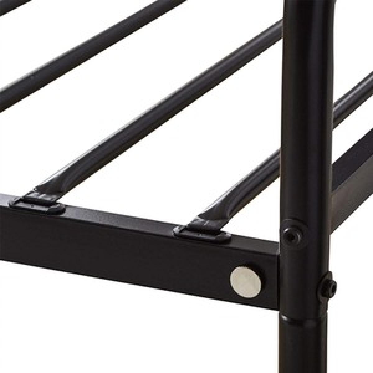 Single Extra Strong Metal Bed Frame with Rounded Head In Black - Black – image 6