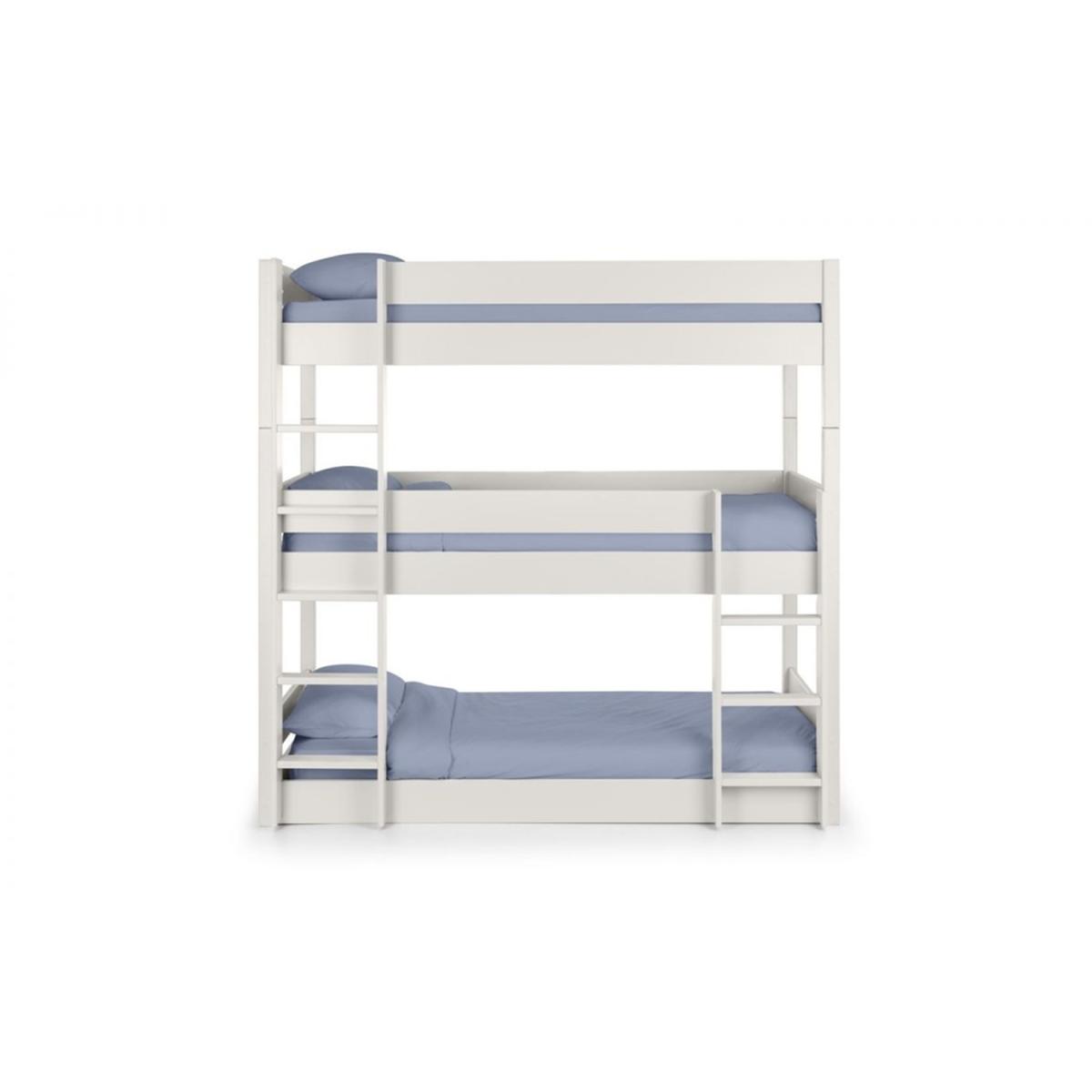 Single Premium Triple Bunk Bed - Surf White – image 2