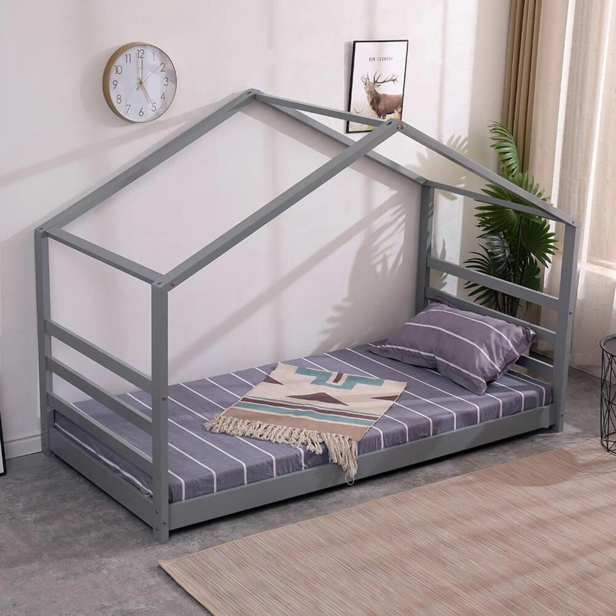 Home Single Bed Frame - Grey – image 5
