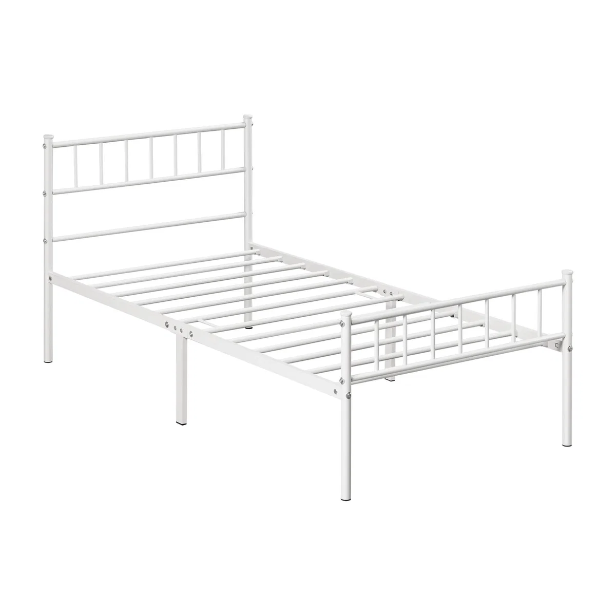 Metal Bed Frame with Large Storage Space - White / Single – image 1