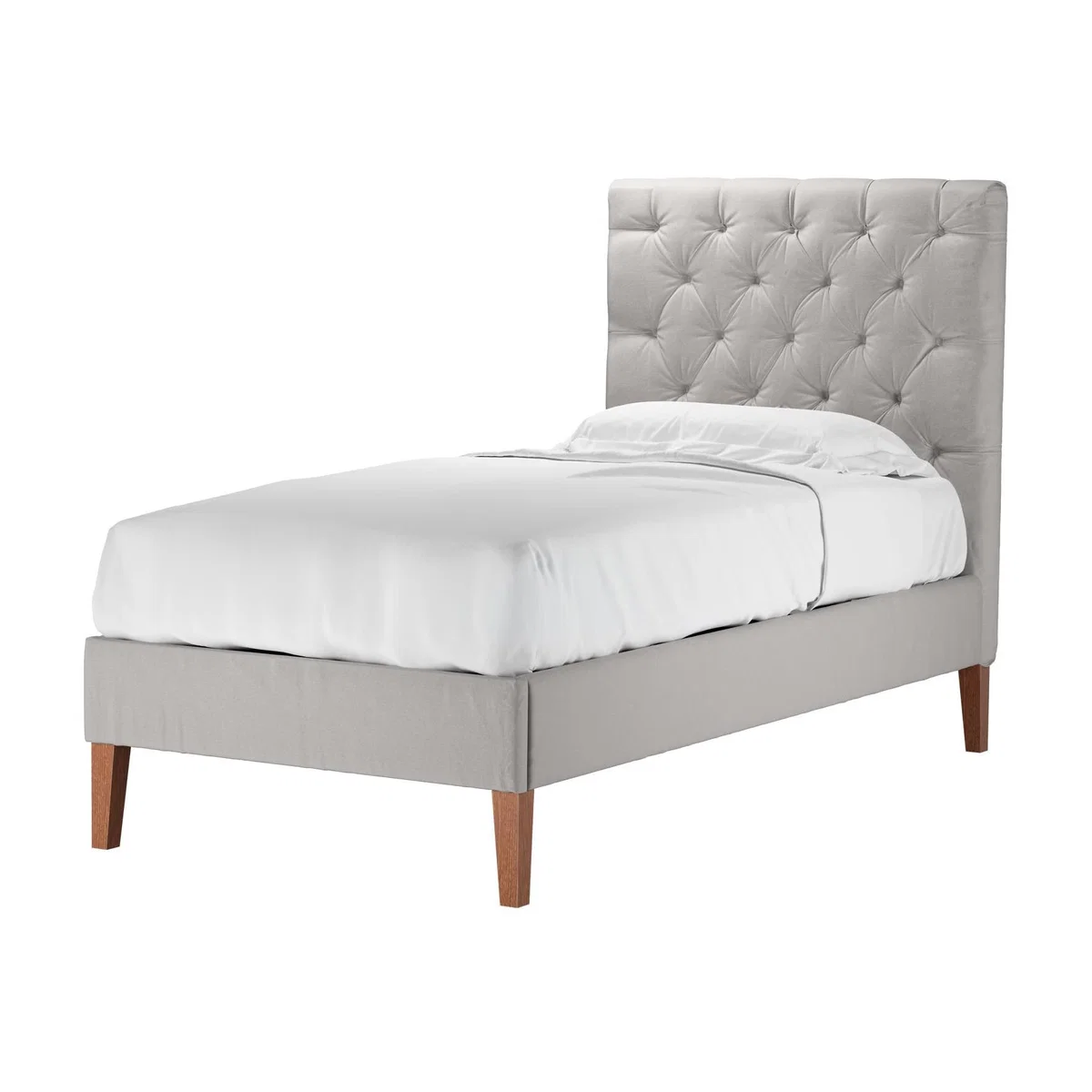 Rosalie 130cm Single Bed in Dove Smart Velvet - sofa.com – image 1