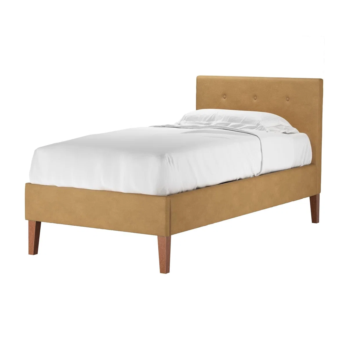 Avery 100cm Single Bed in Turmeric Powdered Leather – image 1