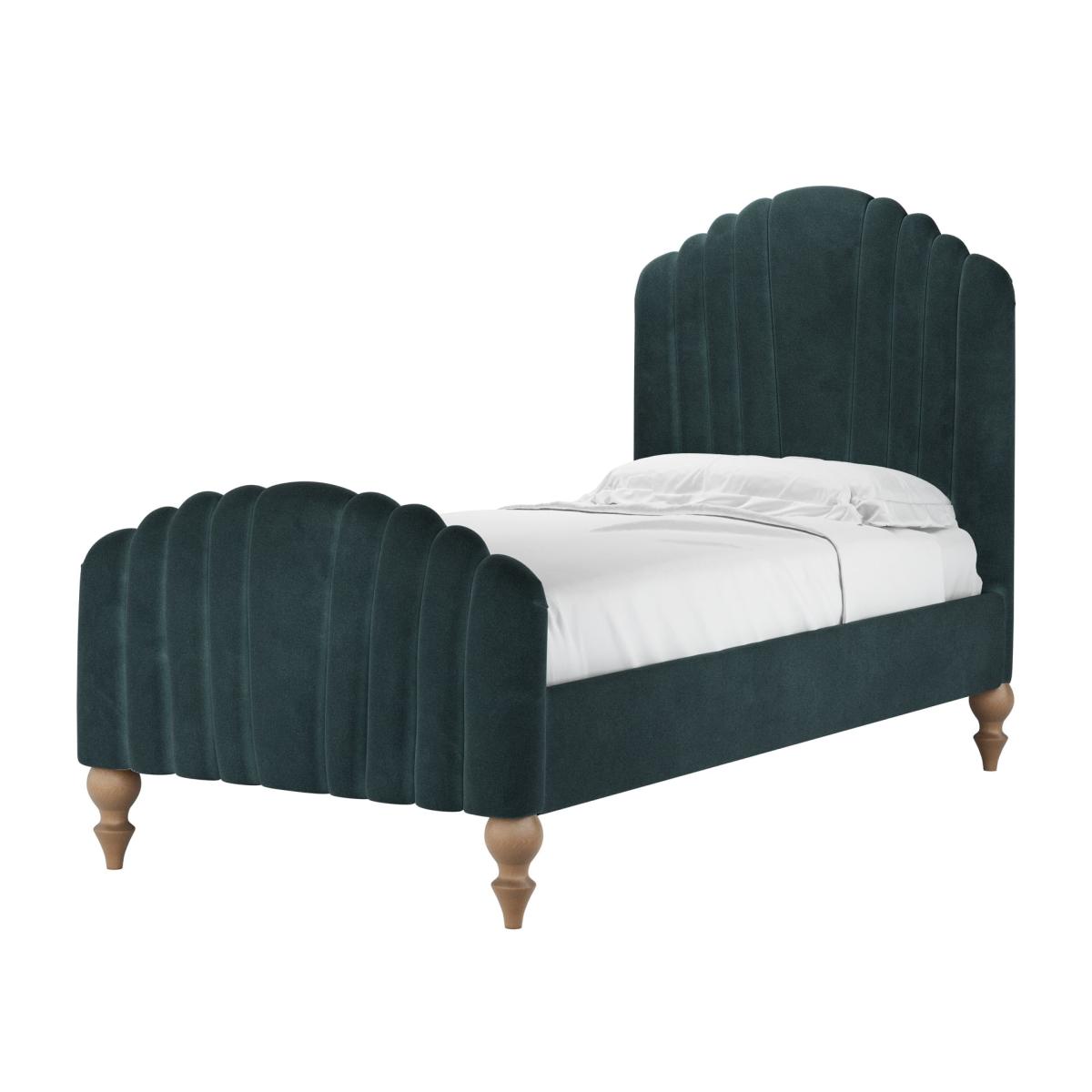 Bella Single Bed in Deep Forest Aquaclean Clever Velvet – image 1