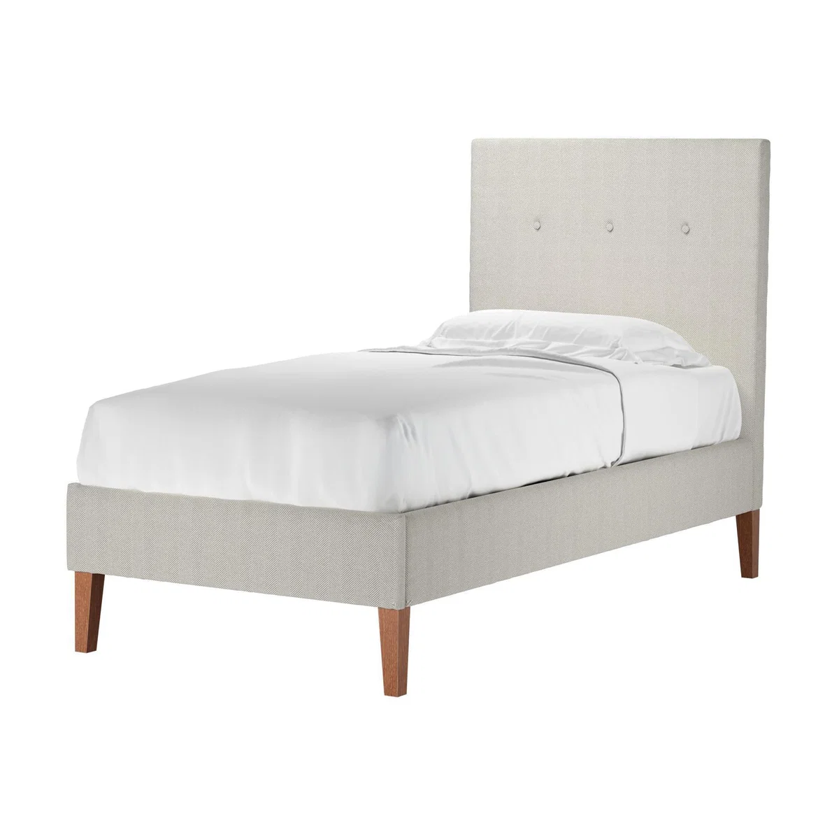Avery 130cm Single Bed in Clay House Herringbone Weave - sofa.com – image 1