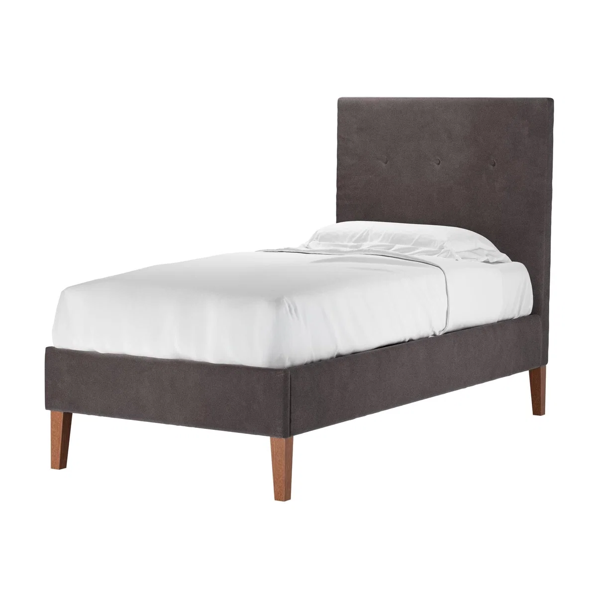 Avery 130cm Single Bed in Shale Aquaclean Clever Velvet – image 1