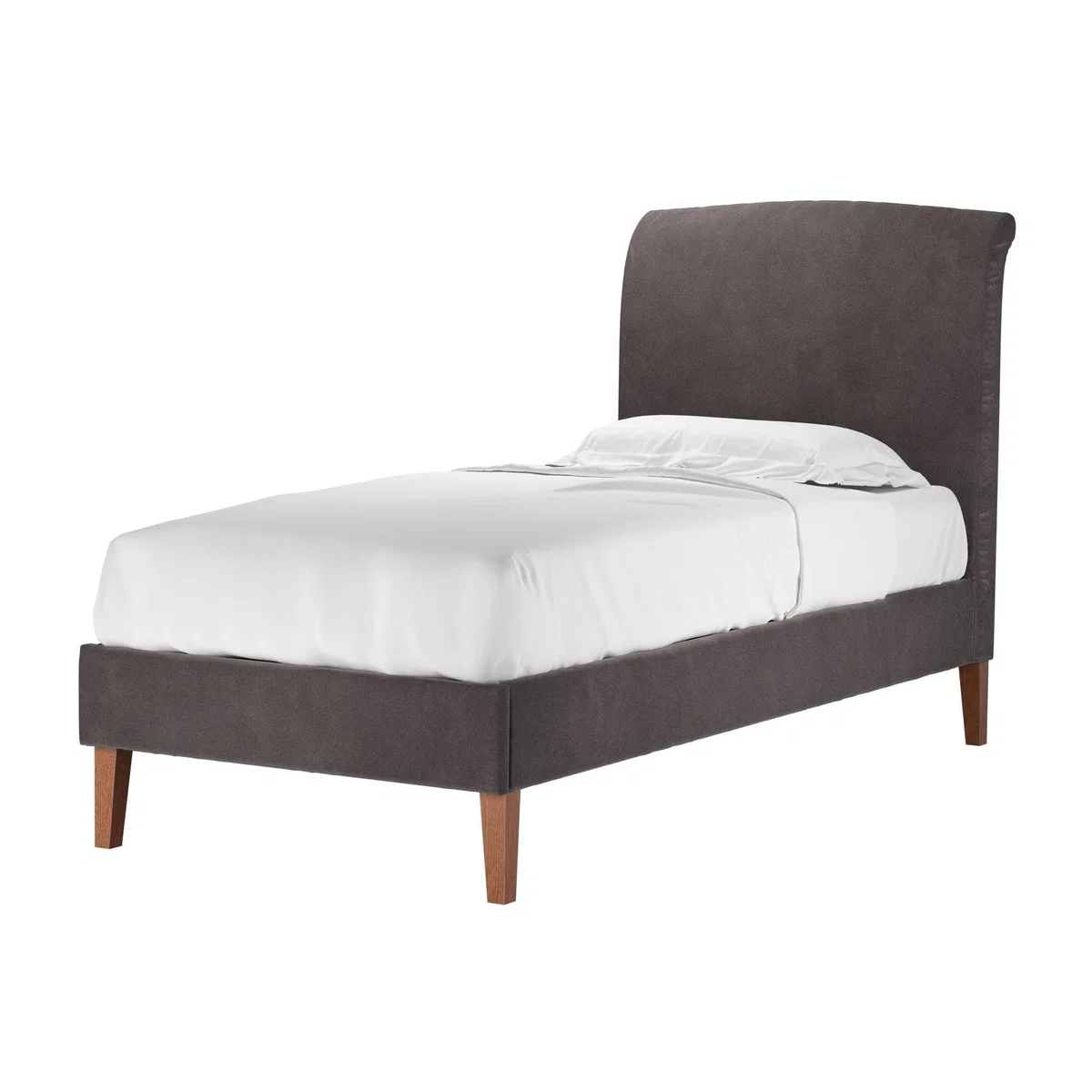 Thea Single Bed in Shale Aquaclean Clever Velvet – image 1