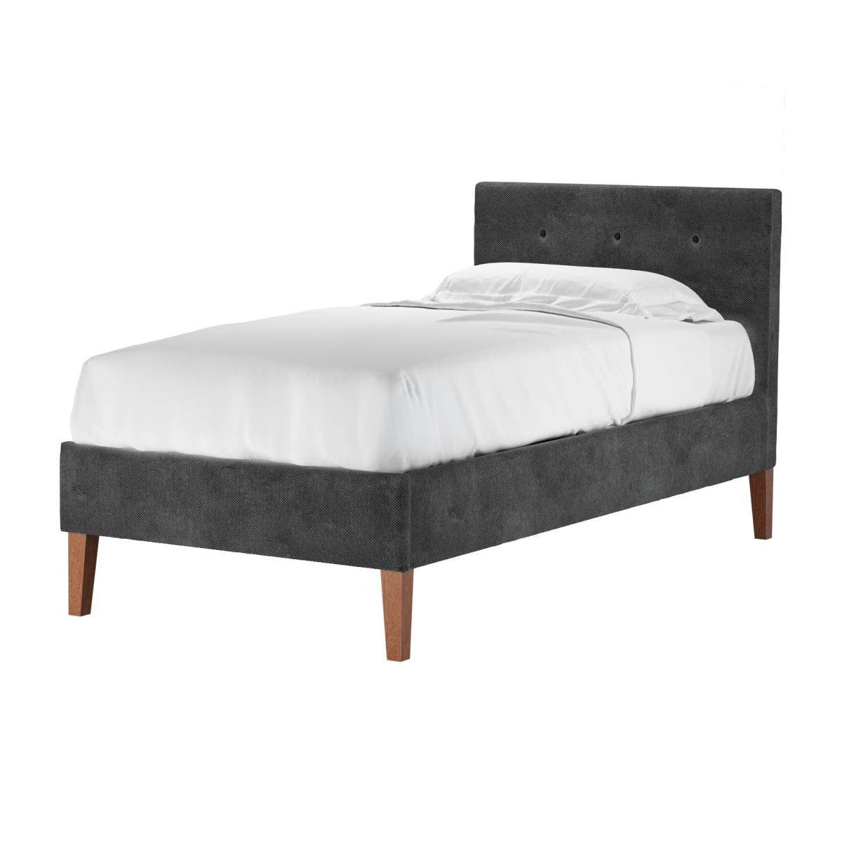 Avery 100cm Single Bed in Raven Speckled Chenille – image 1