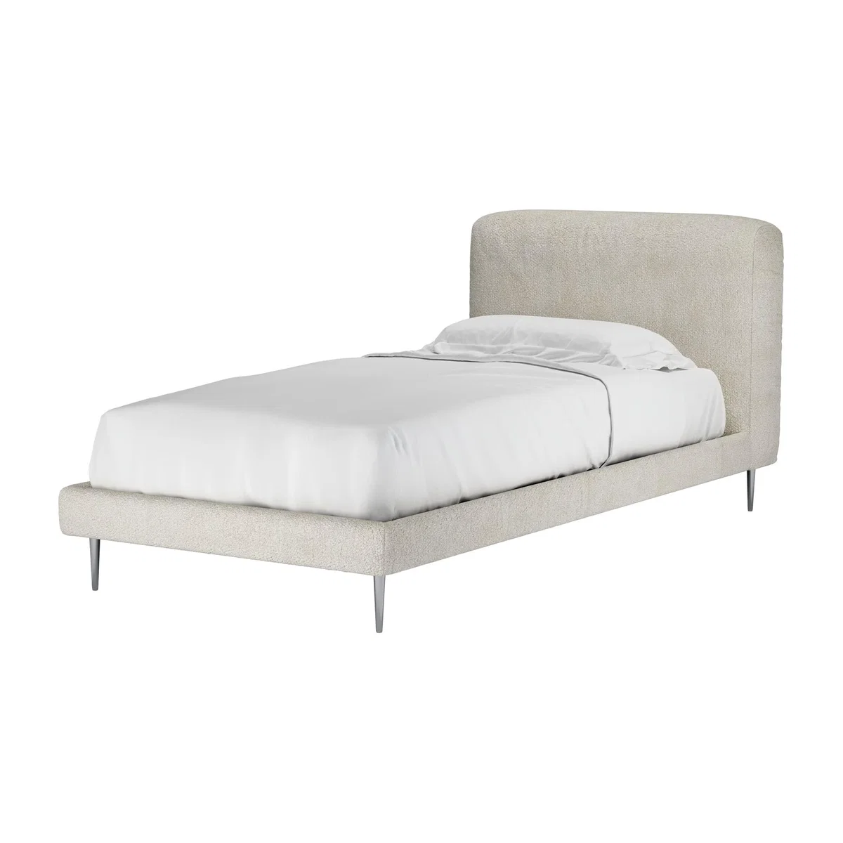 Lucy Single Bed in Oyster Luxe Boucle - sofa.com – image 1