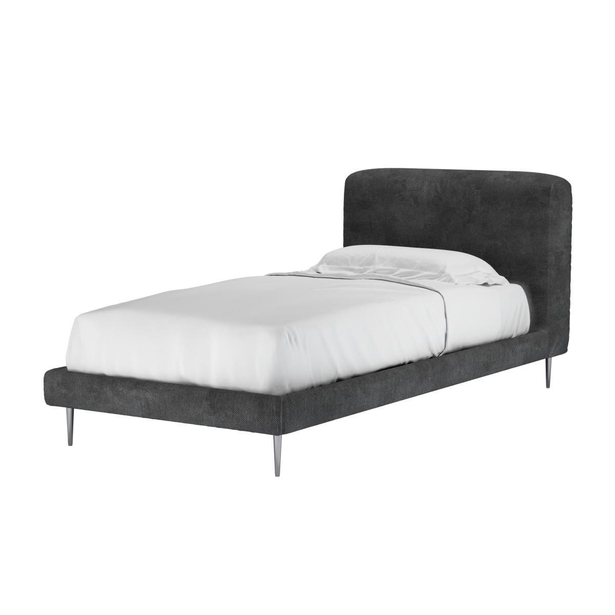 Lucy Single Bed in Raven Speckled Chenille – image 1