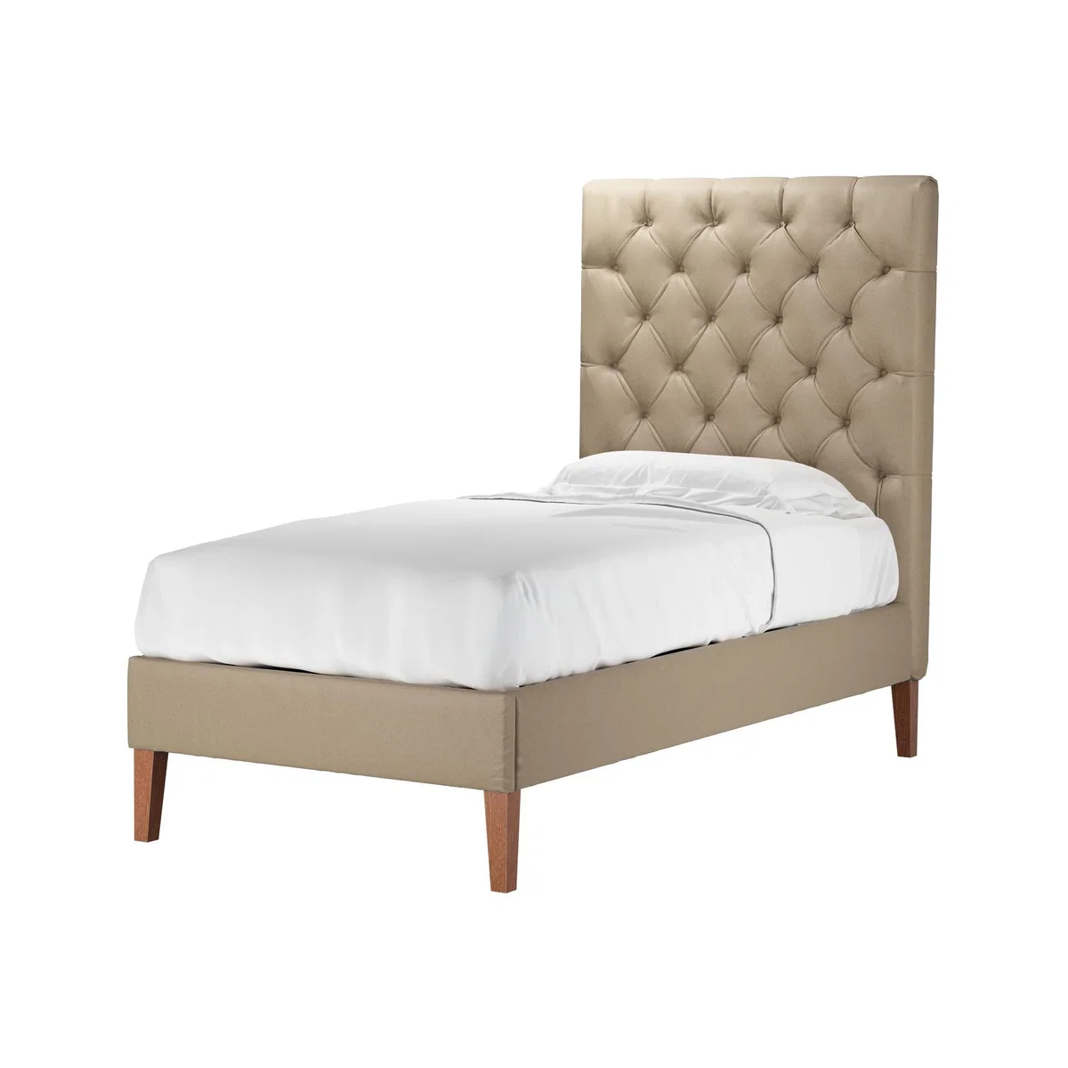 Rosalie 150cm Single Bed in Coconut Soft Leather - sofa.com – image 1