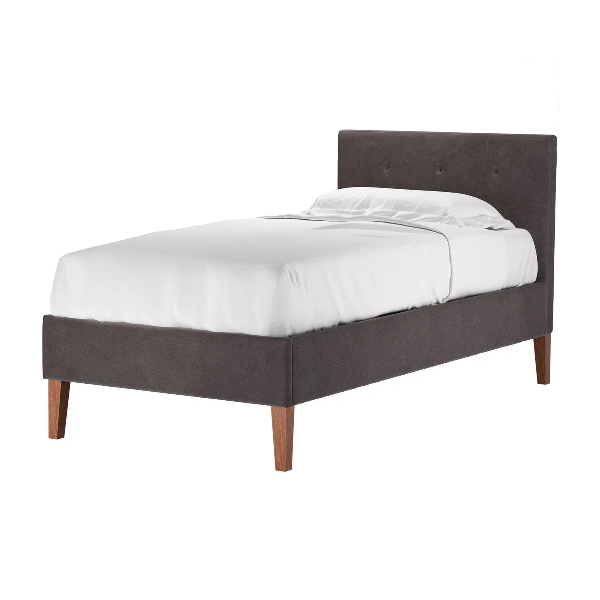 Avery 100cm Single Bed in Shale Aquaclean Clever Velvet – image 1