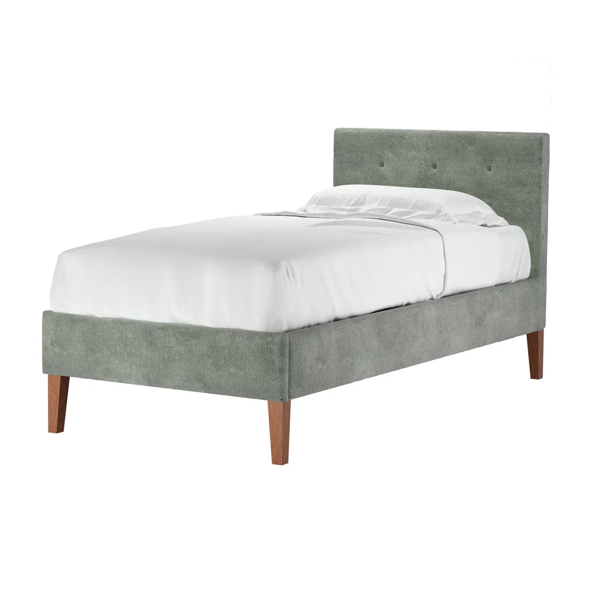 Avery 100cm Single Bed in Moonstone Speckled Chenille – image 1