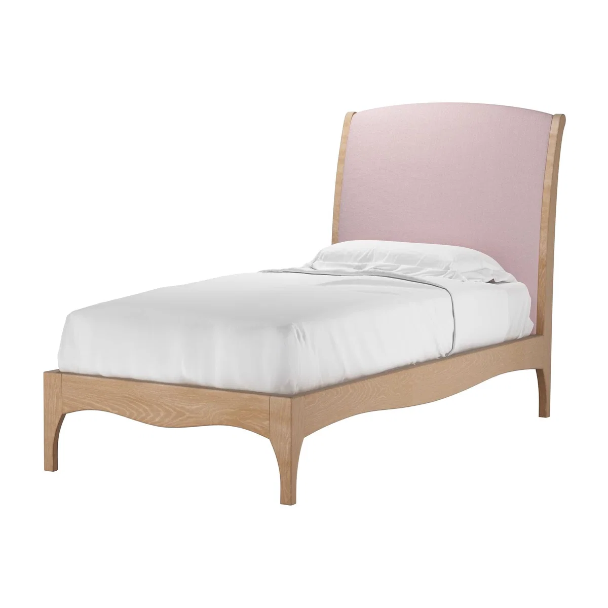 Emilia Single Bed in Powder Pink Brushed Linen Cotton - sofa.com – image 1