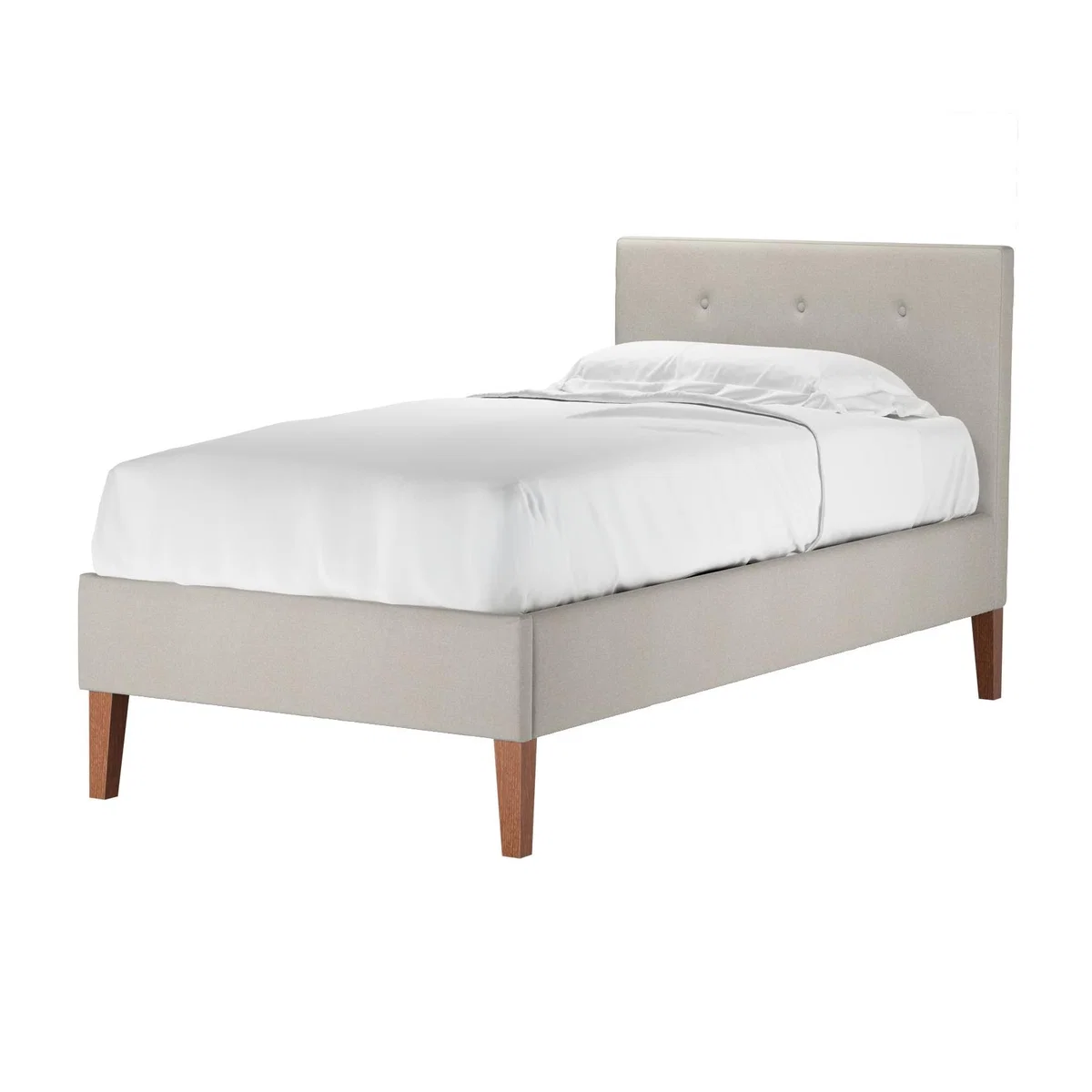 Avery 100cm Single Bed in Stoneware Easy Cotton – image 1