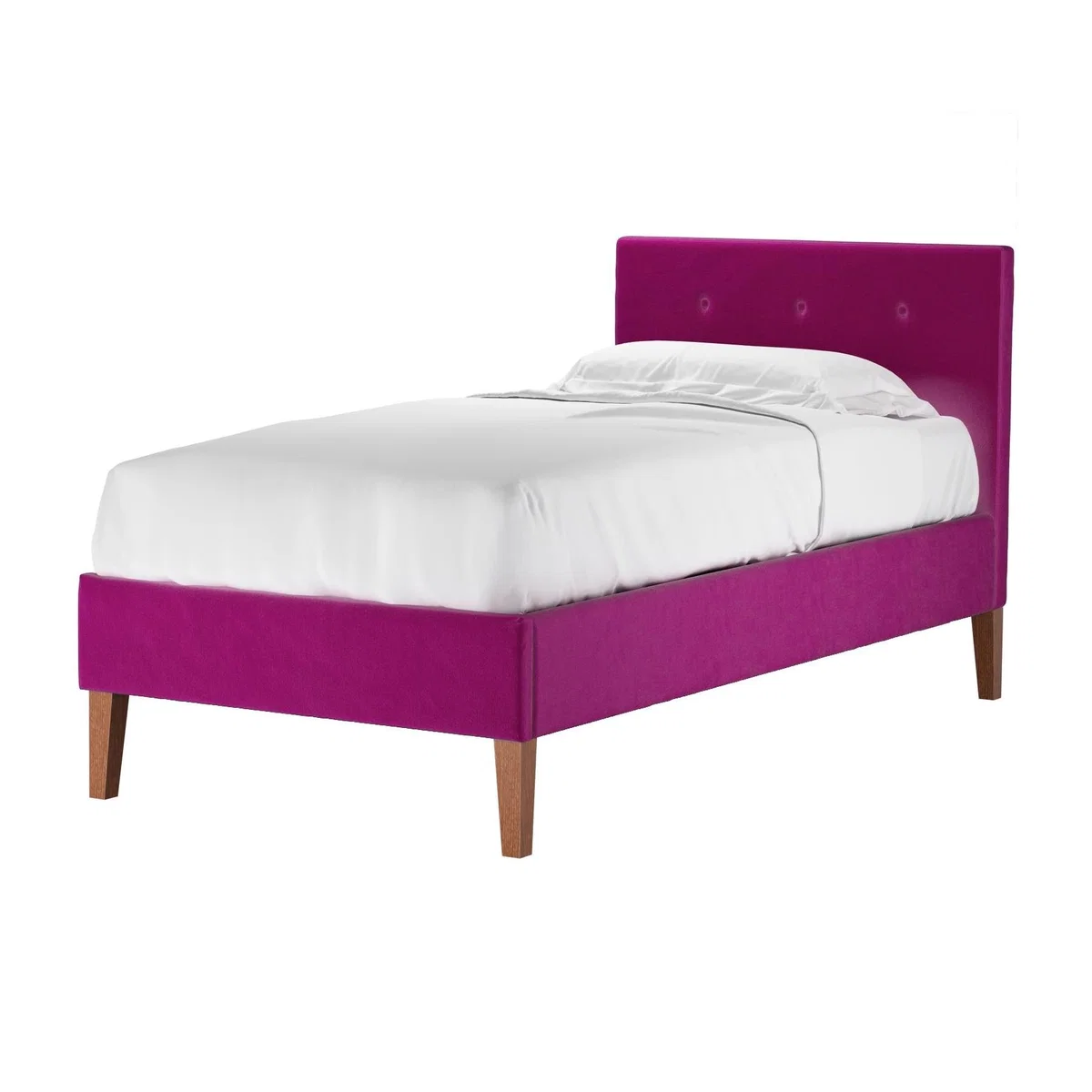Avery 100cm Single Bed in Peony Cotton Matt Velvet – image 1