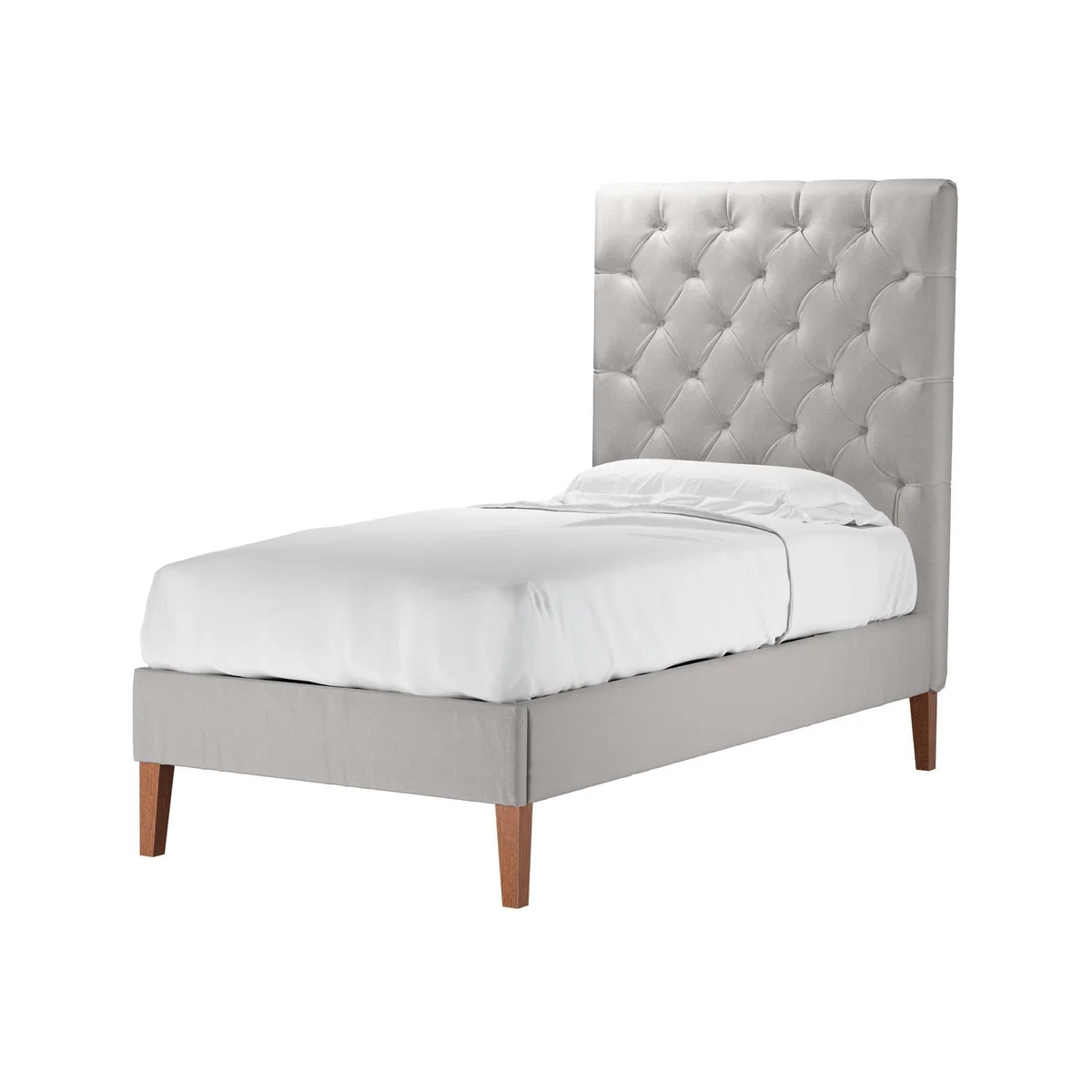 Rosalie 150cm Single Bed in Dove Smart Velvet - sofa.com – image 1