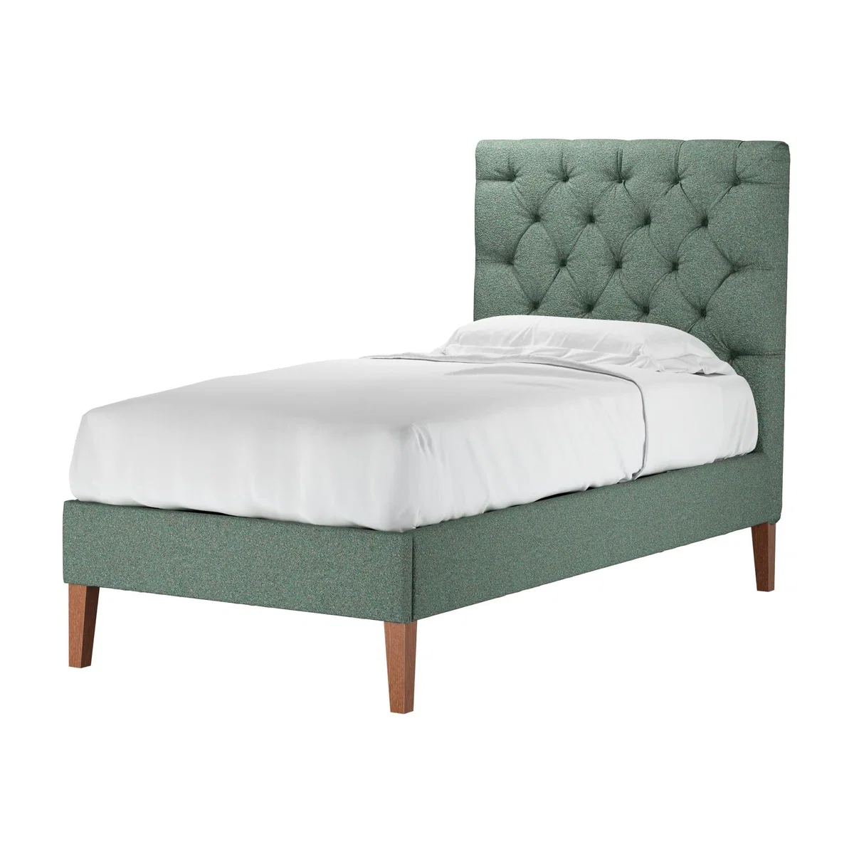 Rosalie 130cm Single Bed in Peacock Plush Tweed Boucle - sofa.com – image 1