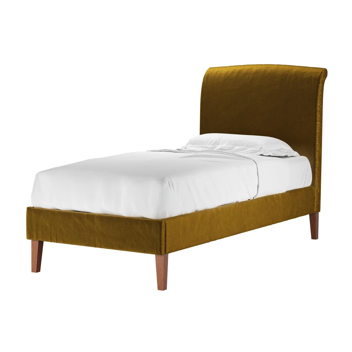 Thea Single Bed in Nefertiti Gold Cotton Matt Velvet - sofa.com