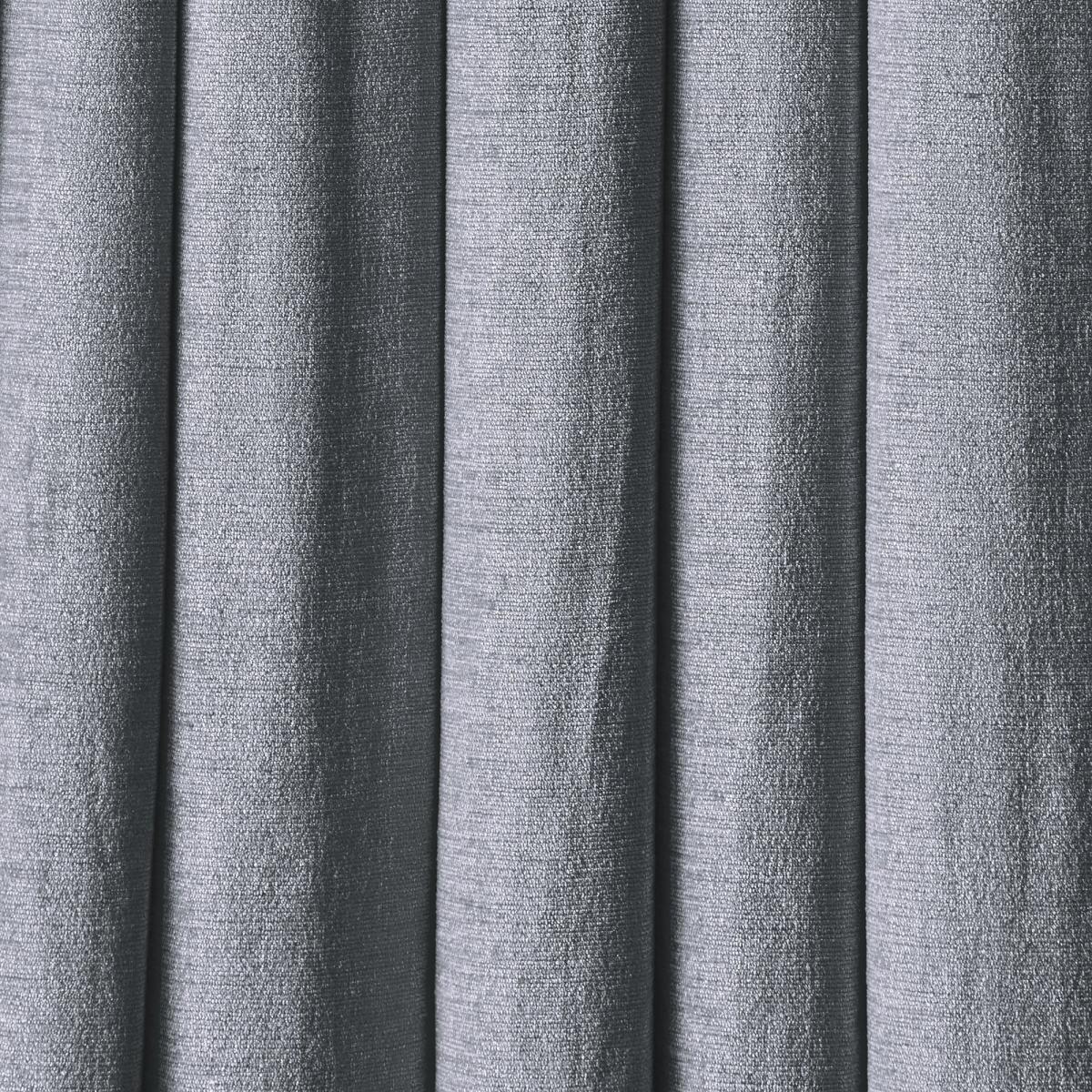 Chenille Pewter Blackout Pencil Pleat Curtains Grey – image 3