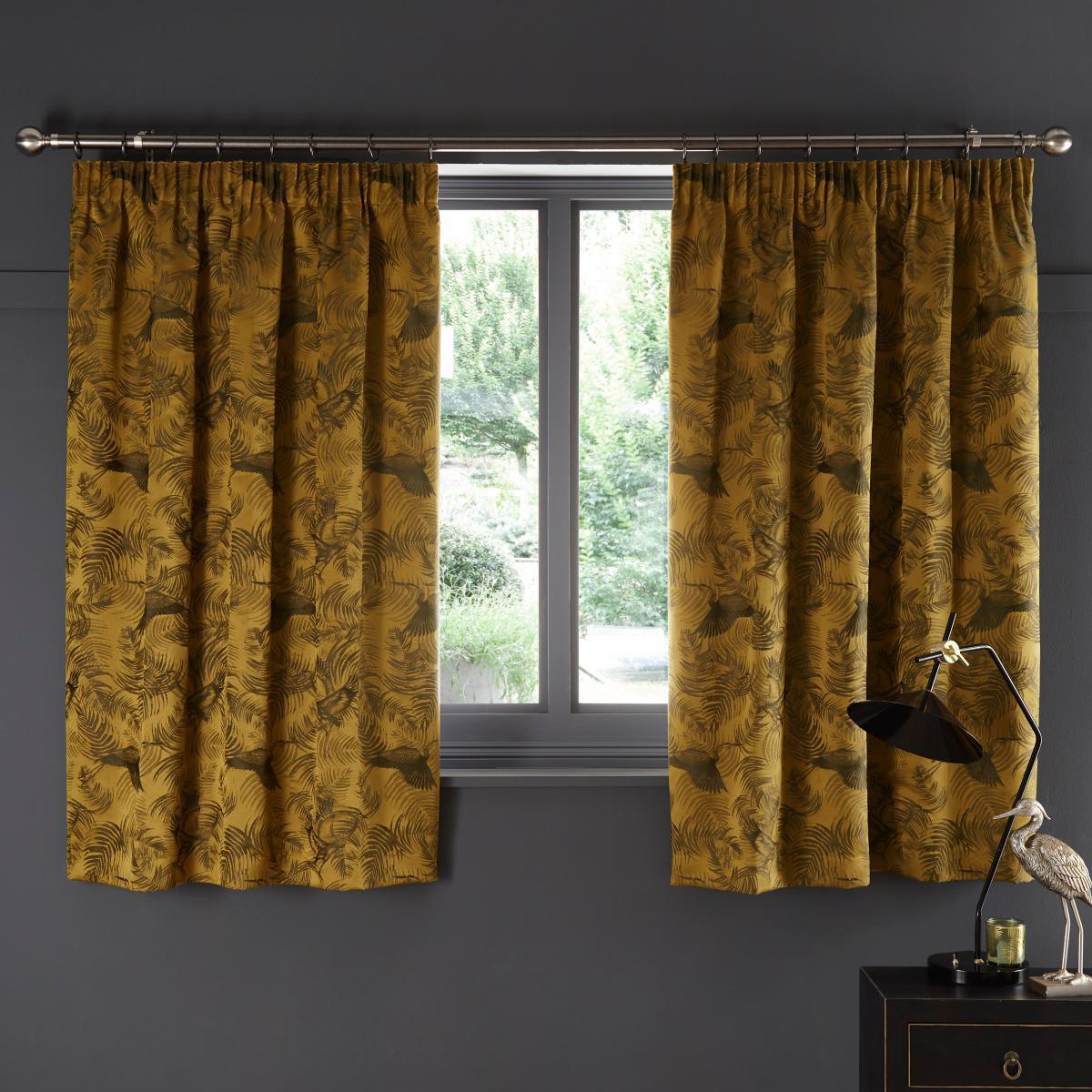 Crane Old Gold Pencil Pleat Curtains Old Gold – image 4