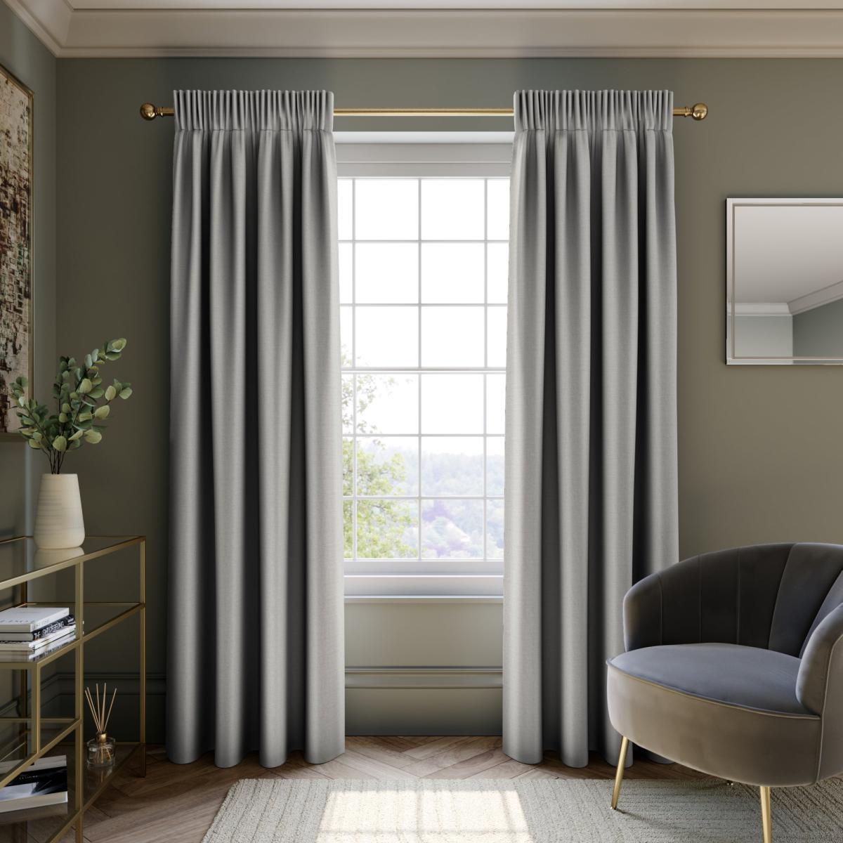 Mendoza Velour Mushroom Blackout Pencil Pleat Curtains Mushroom – image 2