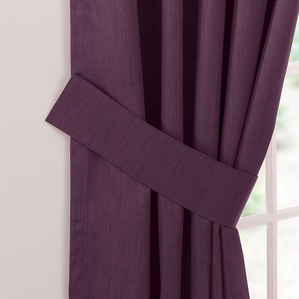 Solar Aubergine Blackout Pencil Pleat Curtains Purple – image 5