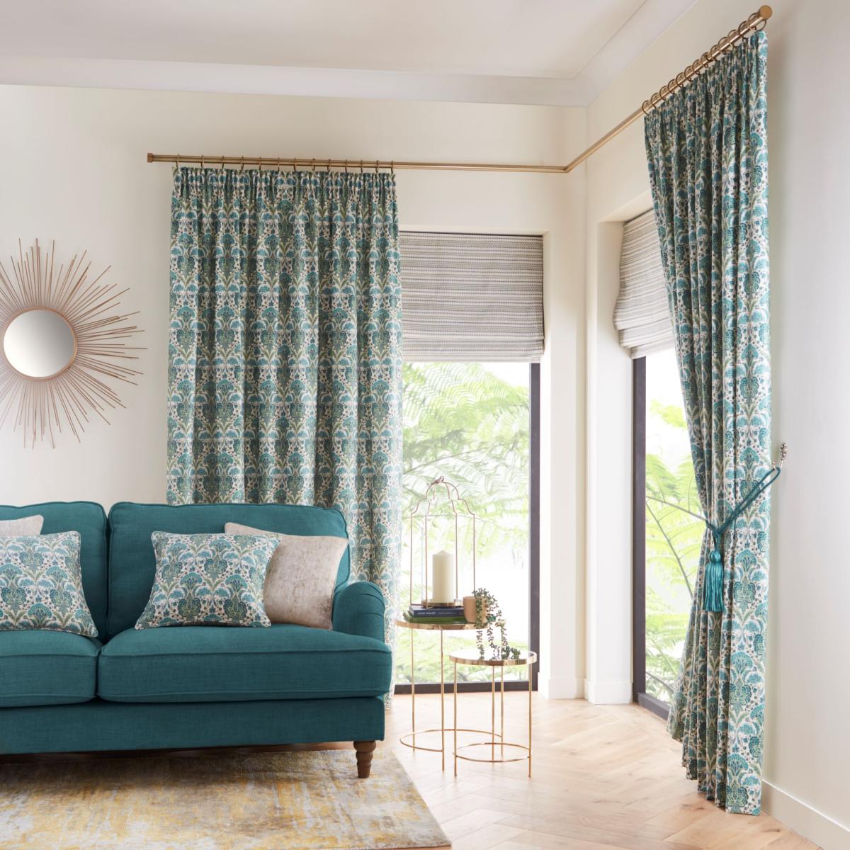 Rapture Green Pencil Pleat Curtains Green – image 2