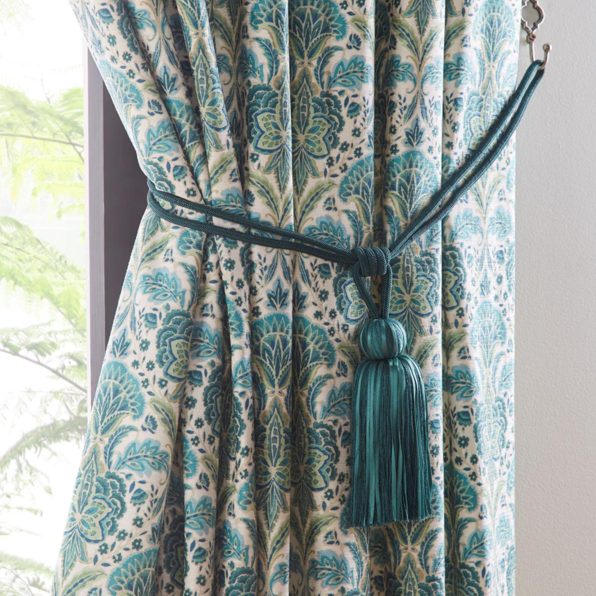 Rapture Green Pencil Pleat Curtains Green – image 4