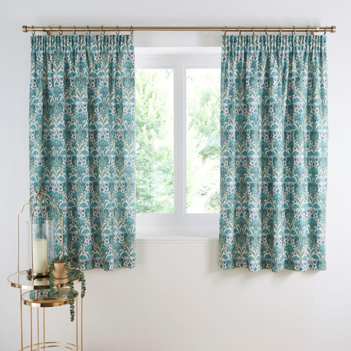 Rapture Green Pencil Pleat Curtains Green – image 6