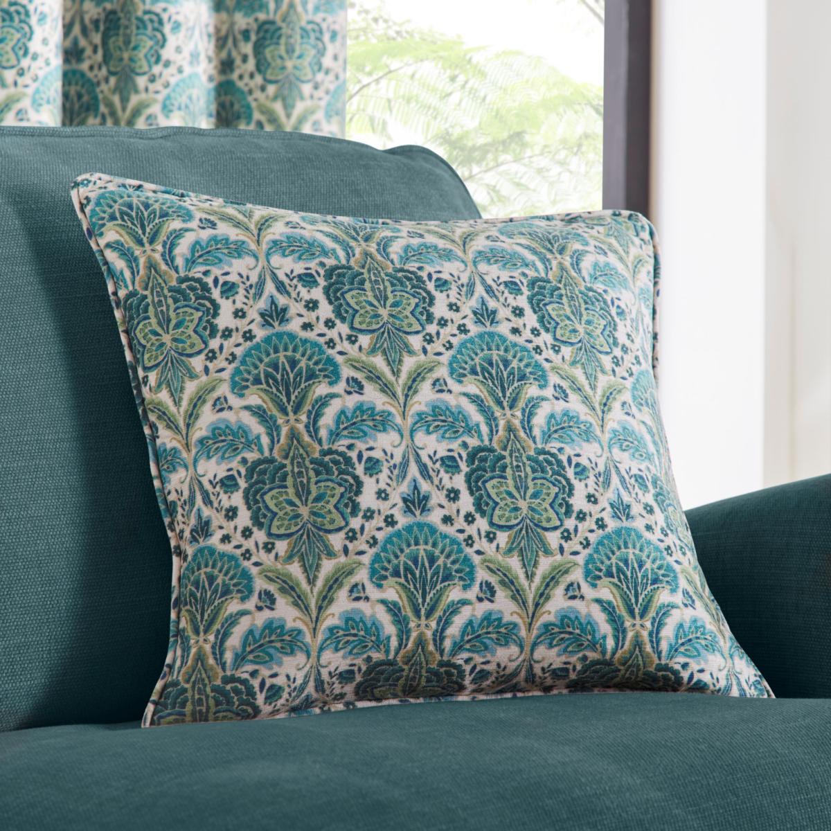 Rapture Green Pencil Pleat Curtains Green – image 8
