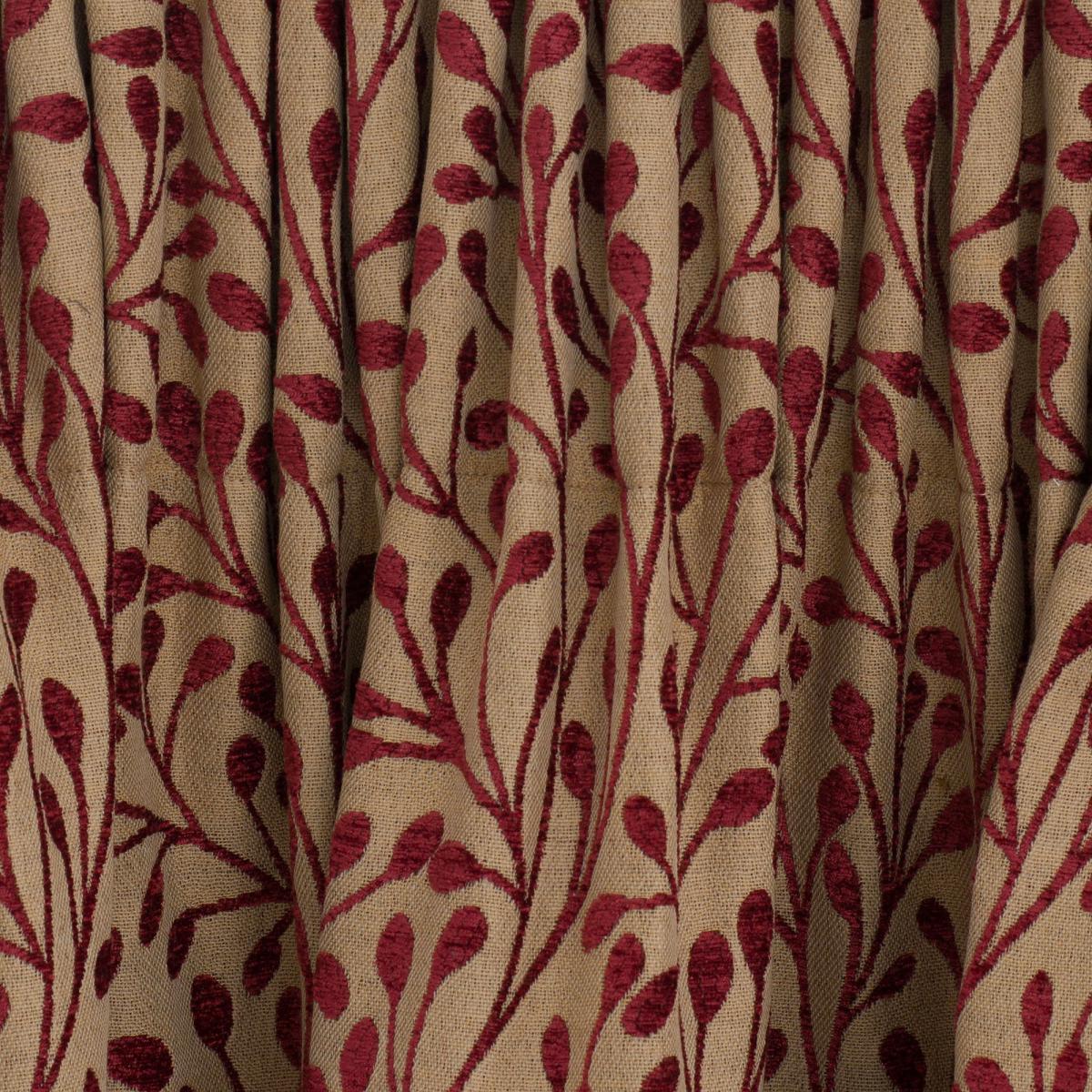 Willow Red Pencil Pleat Curtains Red – image 3