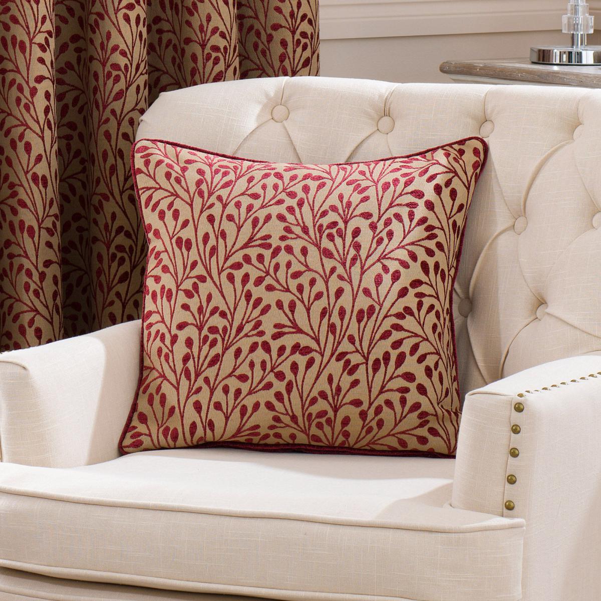 Willow Red Pencil Pleat Curtains Red – image 6