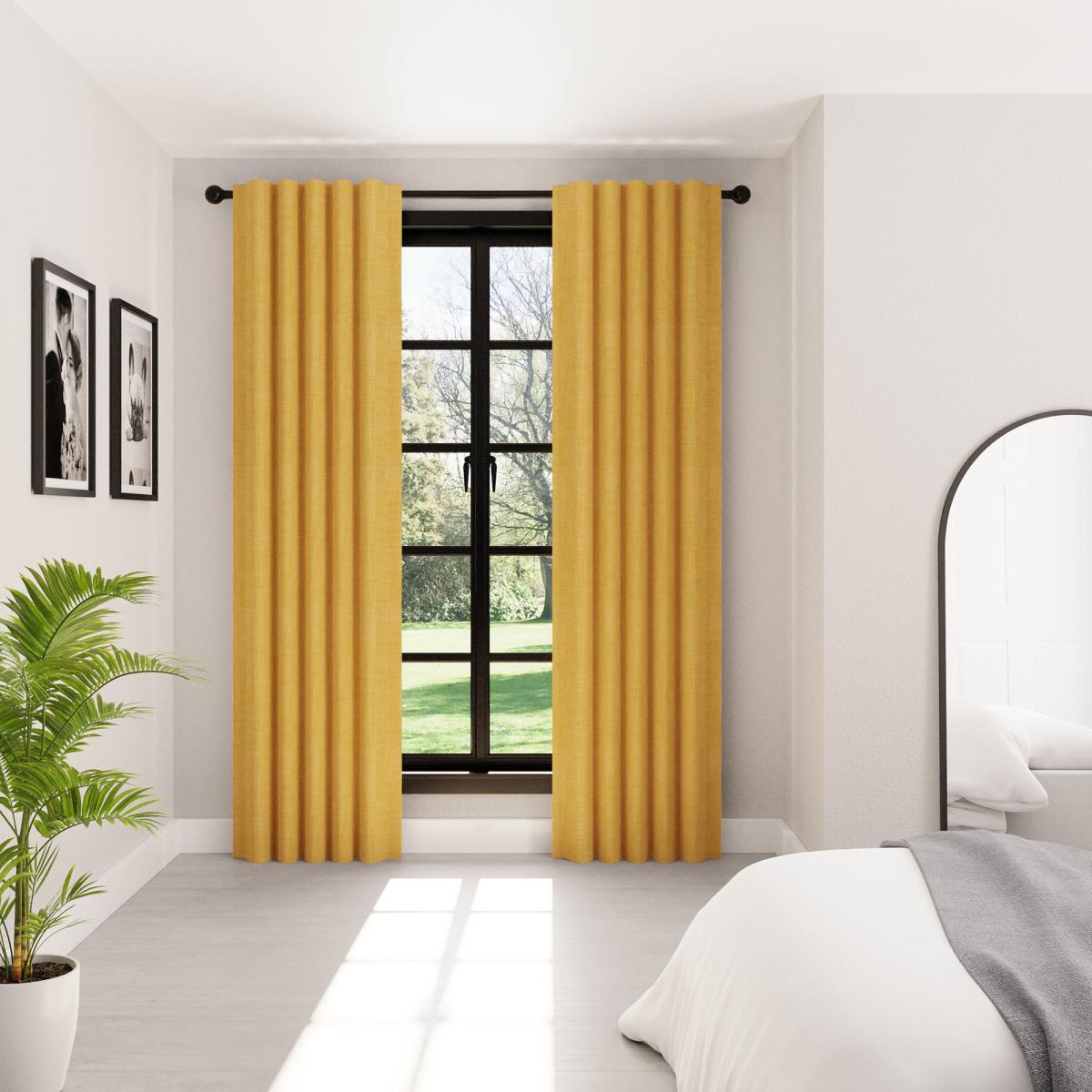 Mason Tab Top Pencil Pleat Ochre Curtains Ochre – image 2