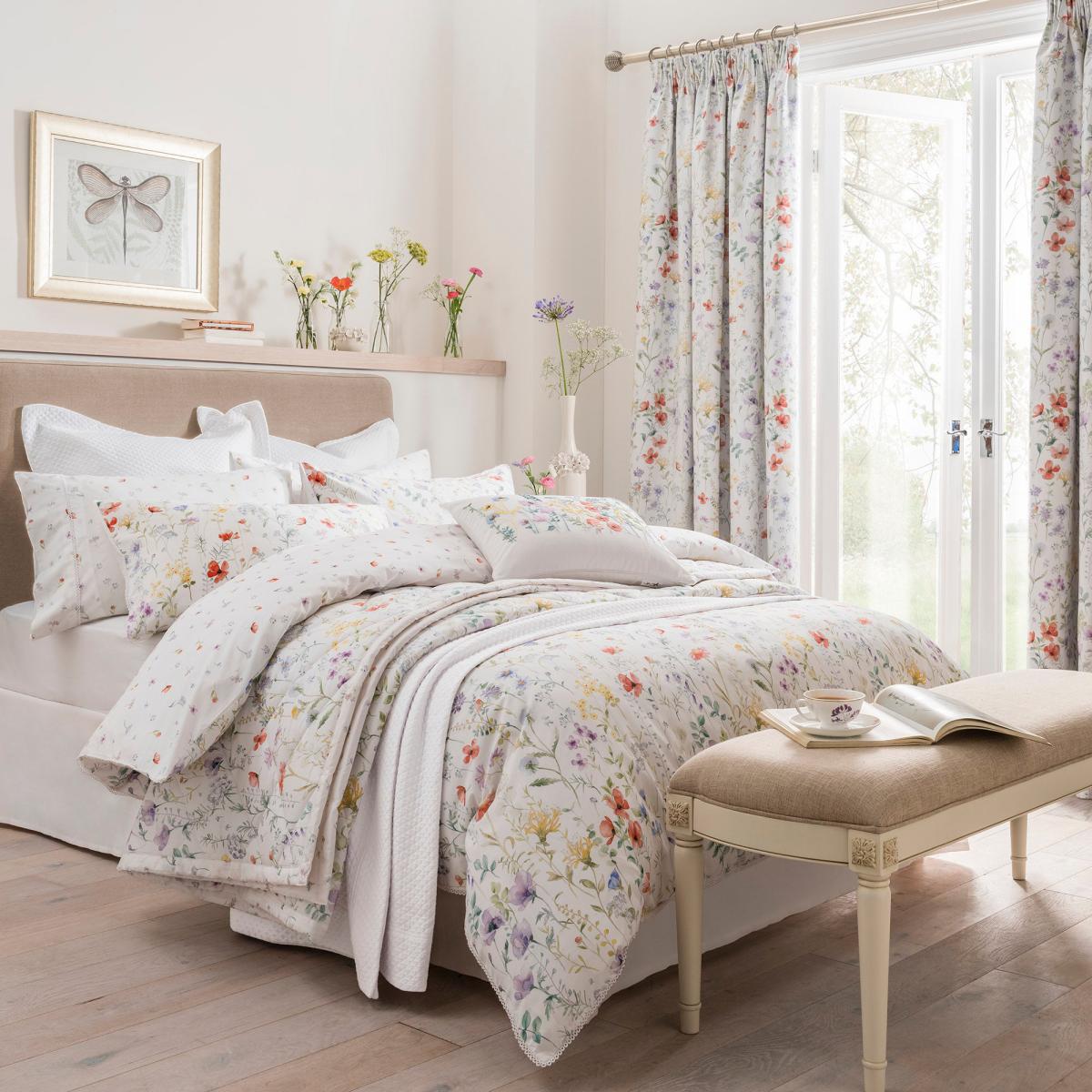 Dorma Wildflower Blackout Pencil Pleat Curtains White and Purple – image 2