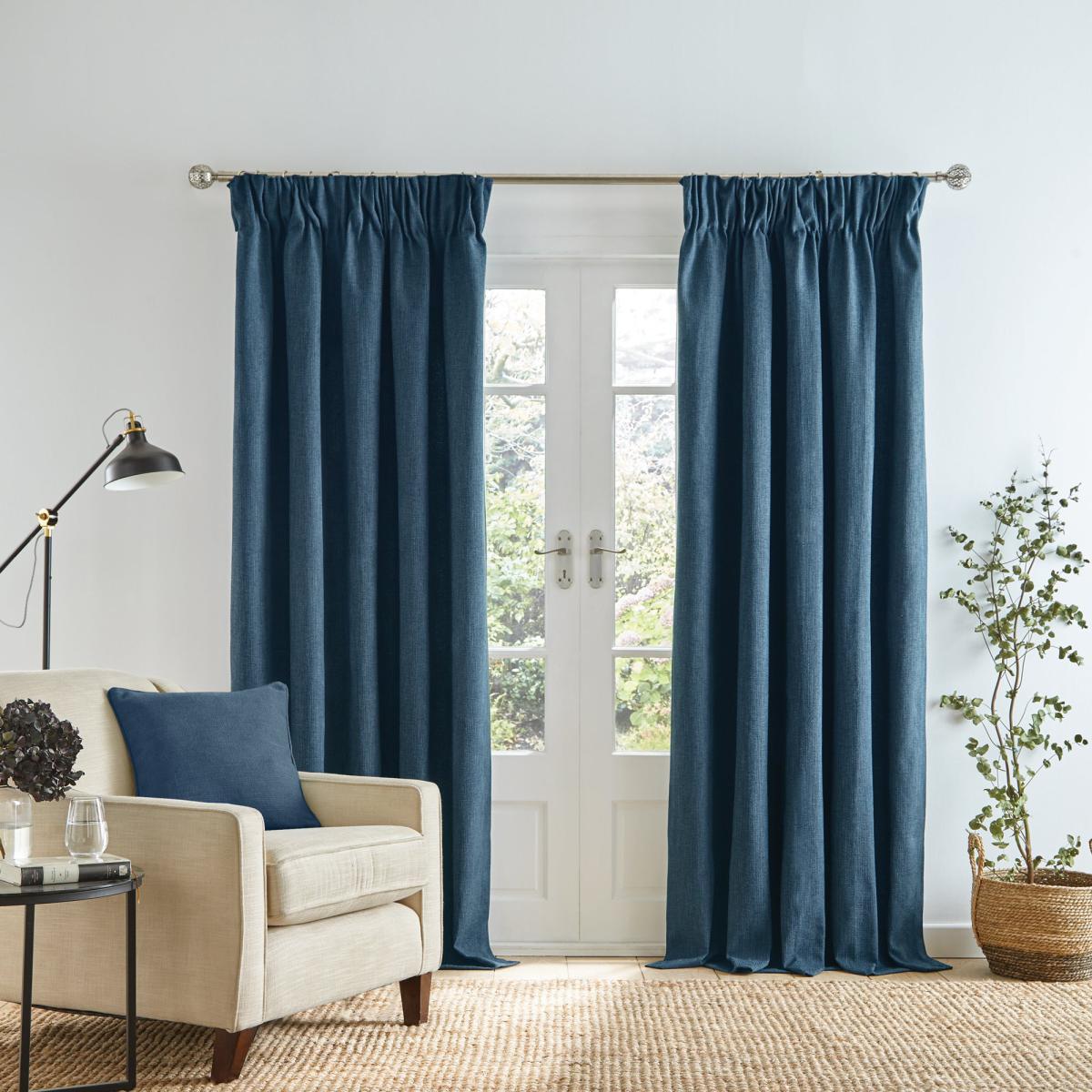 Wynter Teal Thermal Pencil Pleat Curtains Teal (Blue) – image 2
