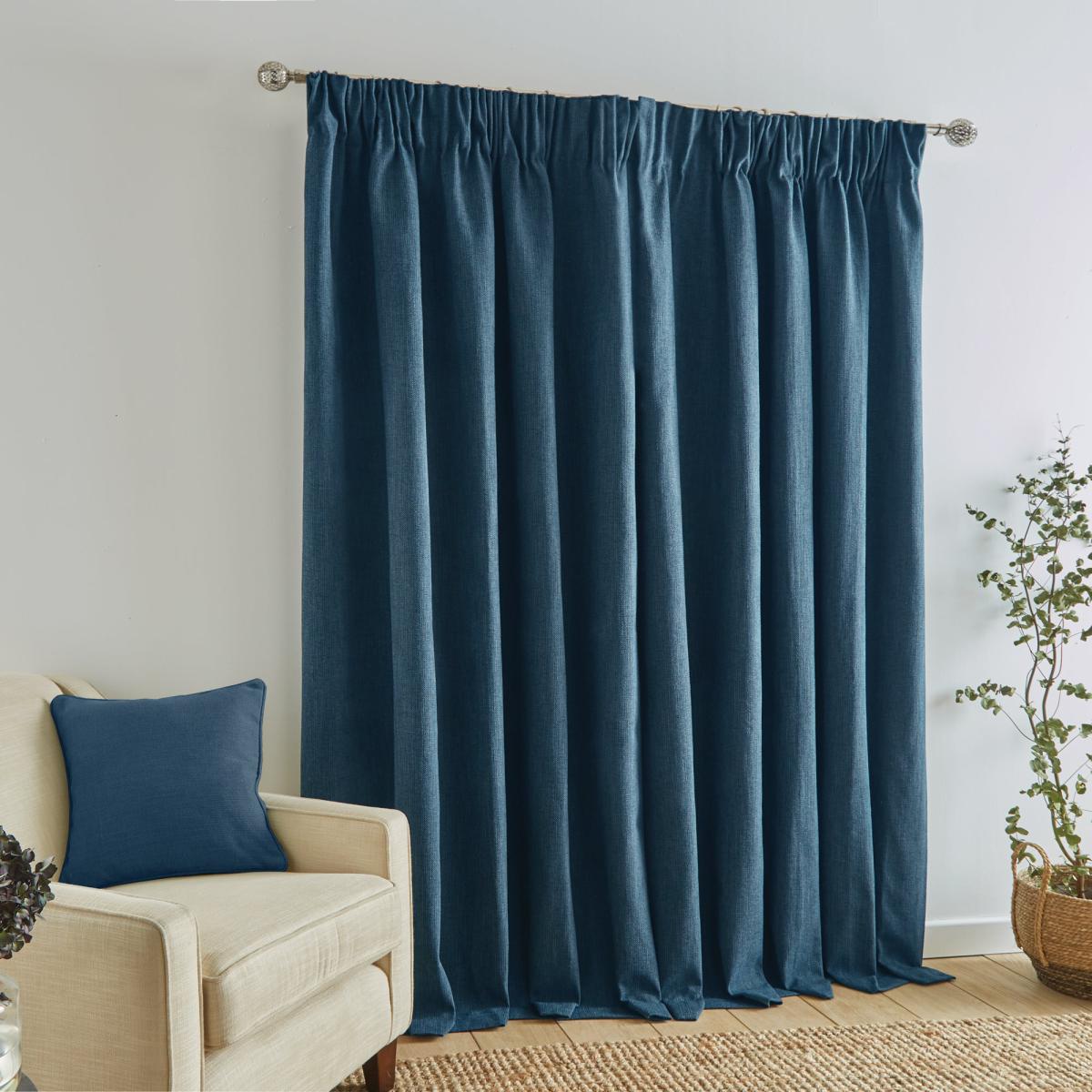Wynter Teal Thermal Pencil Pleat Curtains Teal (Blue) – image 3