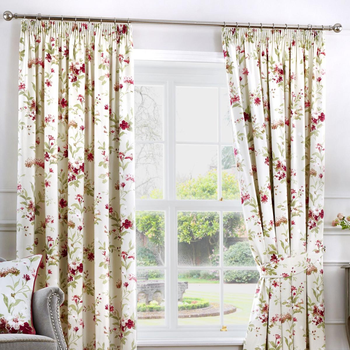 Fusion Jeannie Red Pencil Pleat Curtains Red – image 2