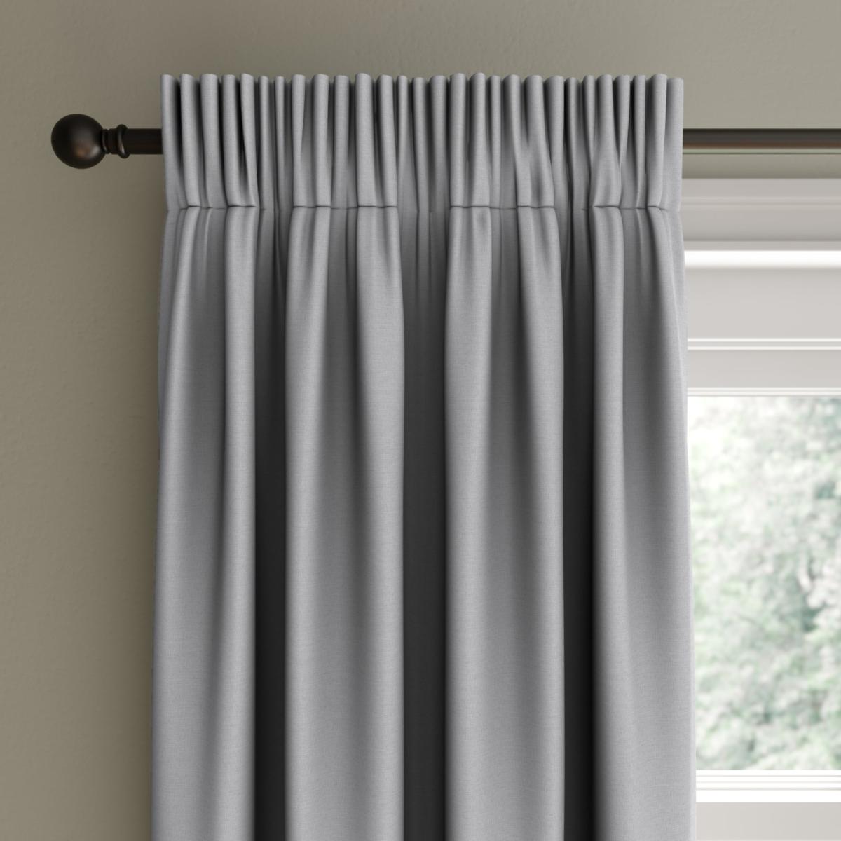 Berlin Soft Grey Thermal Blackout Pencil Pleat Curtains Grey – image 1