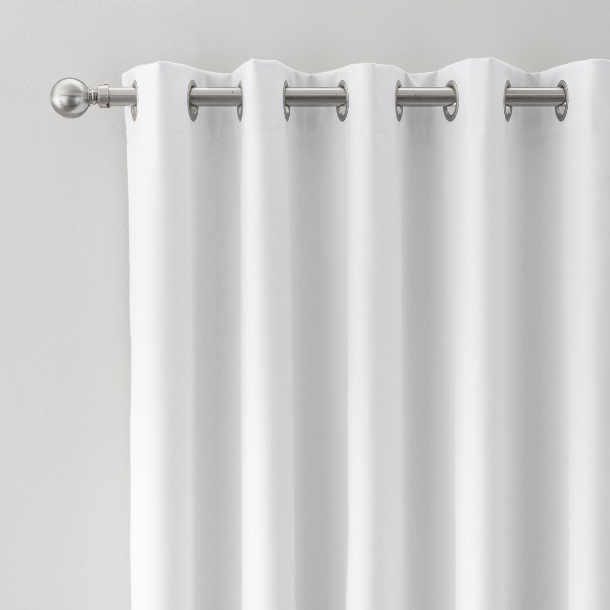 Luna Brushed White Blackout Eyelet Door Curtain White – image 2