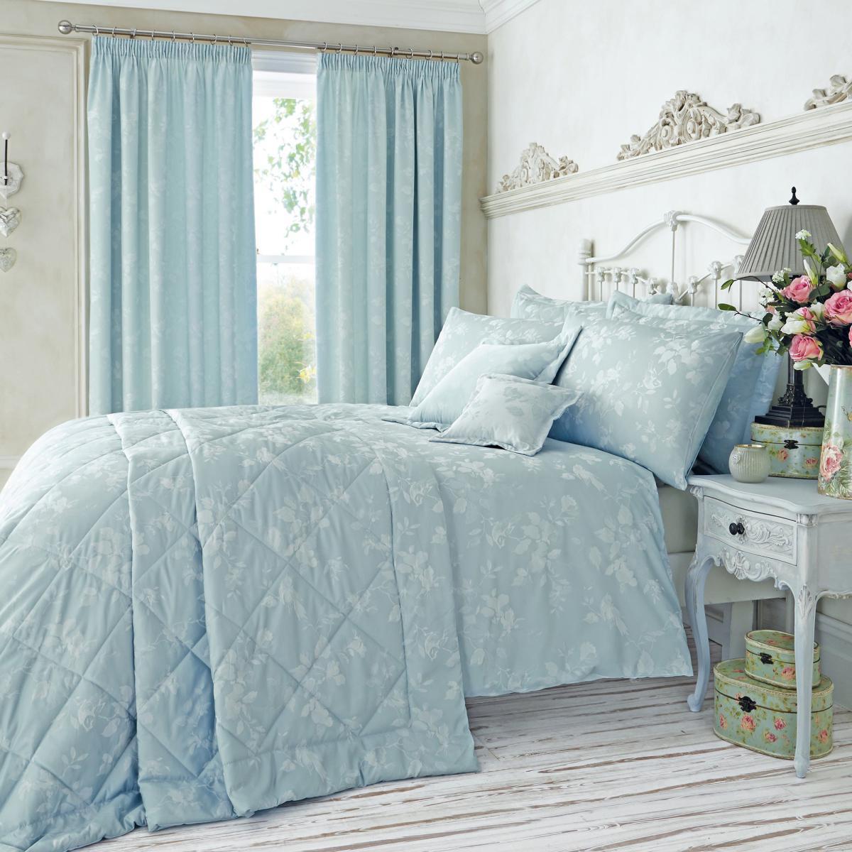 Eden Duck-Egg Thermal Pencil Pleat Curtains Blue – image 2