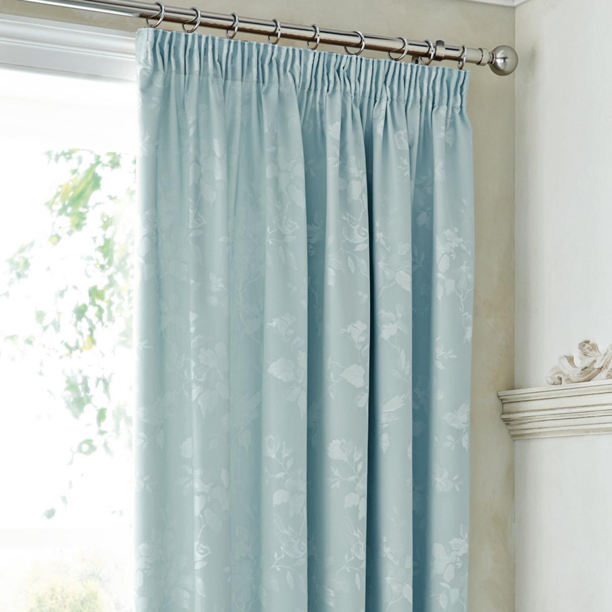 Eden Duck-Egg Thermal Pencil Pleat Curtains Blue – image 3