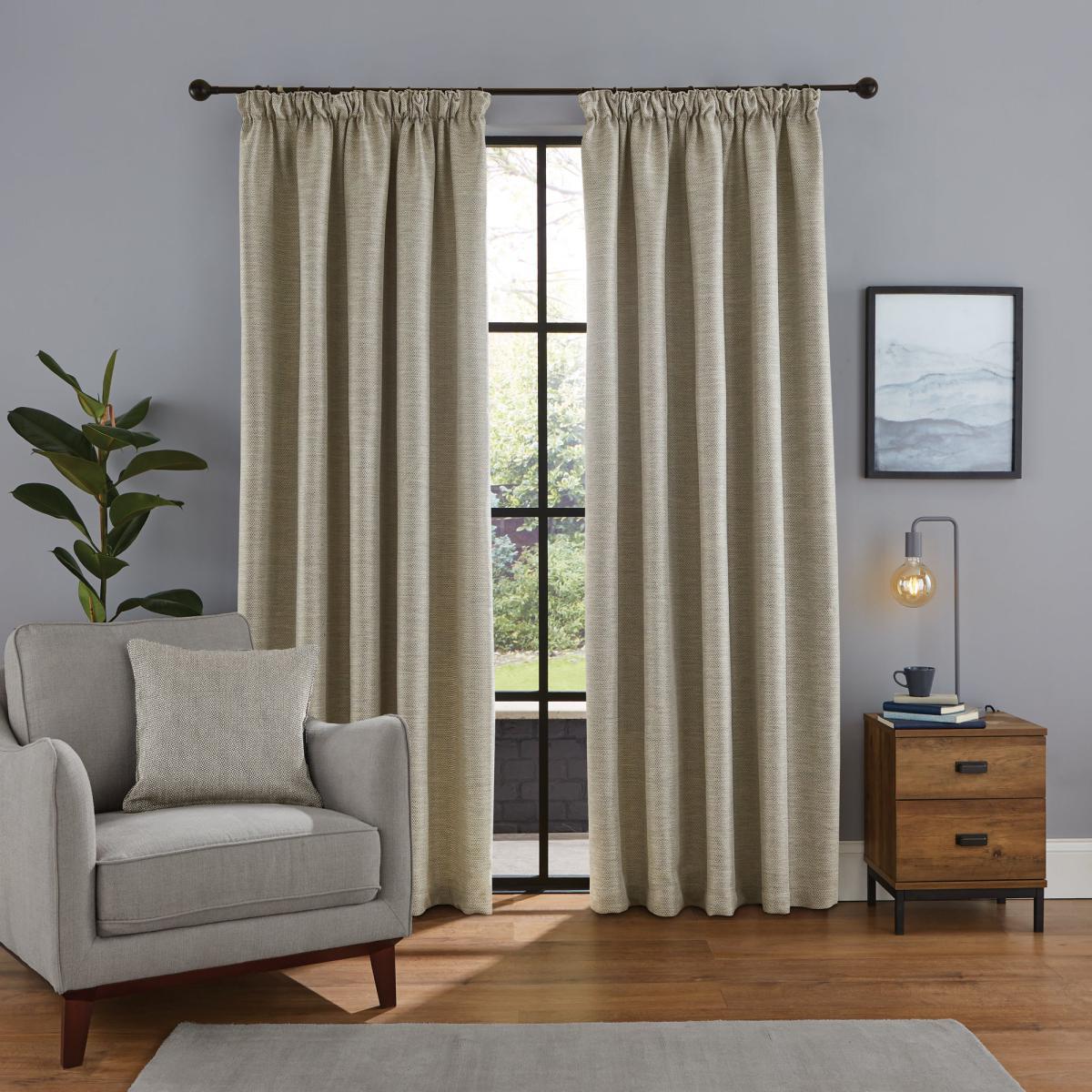 Harper Grey Pencil Pleat Curtains Grey – image 2