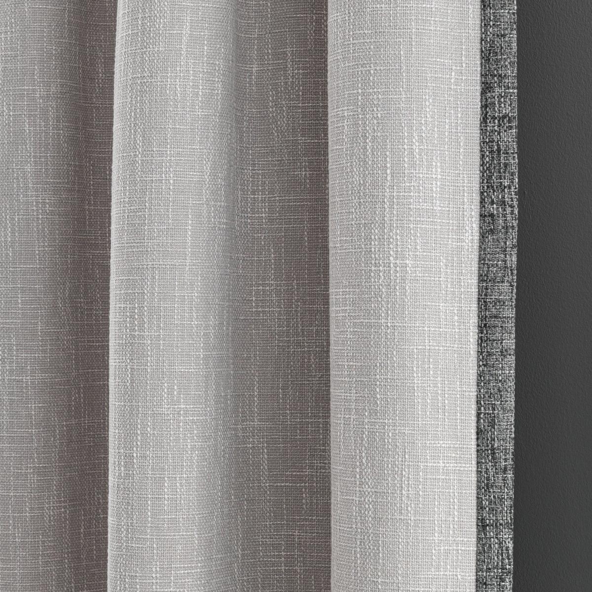 Boucle Border Grey Pencil Pleat Curtains Grey and White – image 4