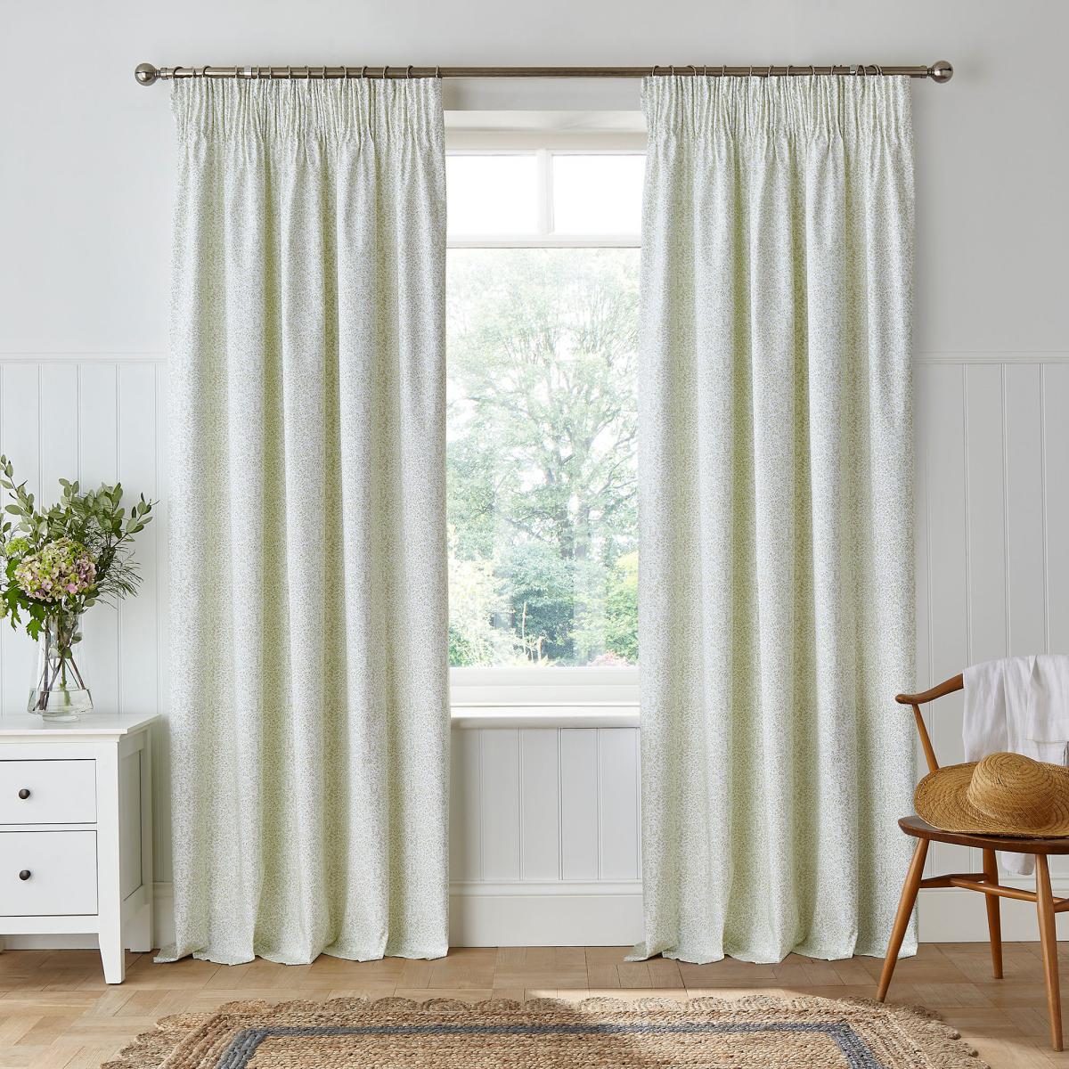 Dorma Darcy 100% Cotton Pink Pencil Pleat Curtains Pink – image 2