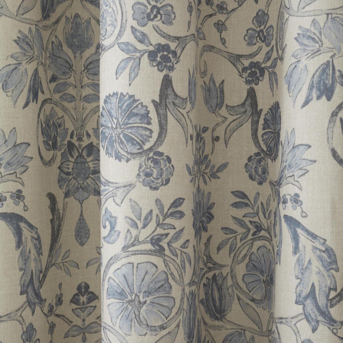 Averie Blue Pencil Pleat Curtains Blue – image 3