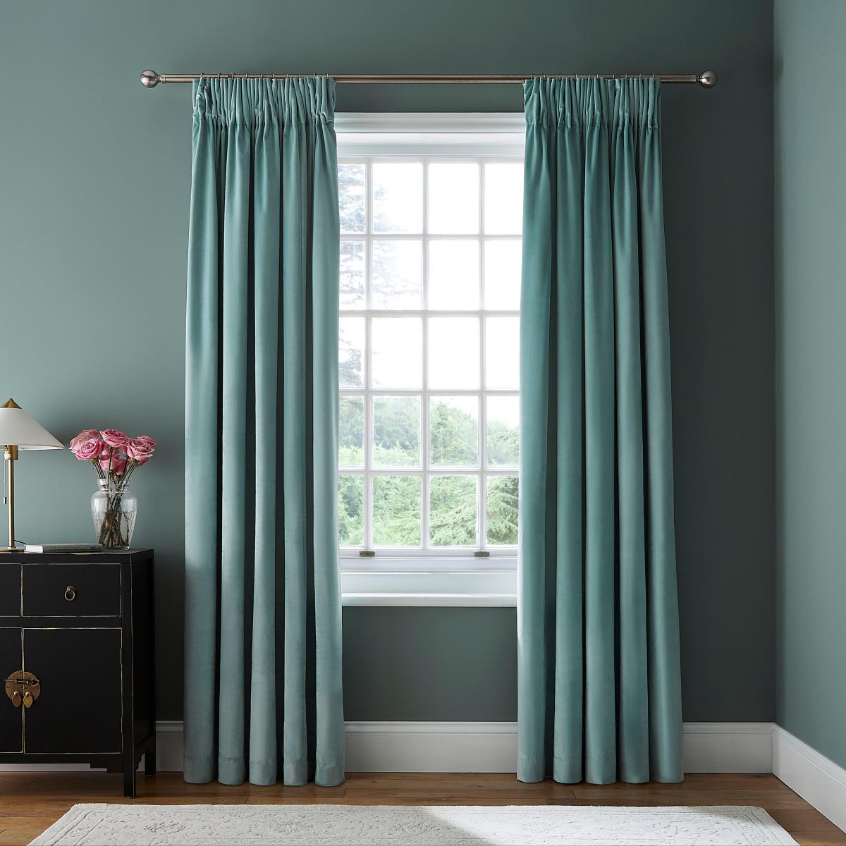 Dorma Burford Blackout Pencil Pleat Curtains Seafoam (Blue) – image 3